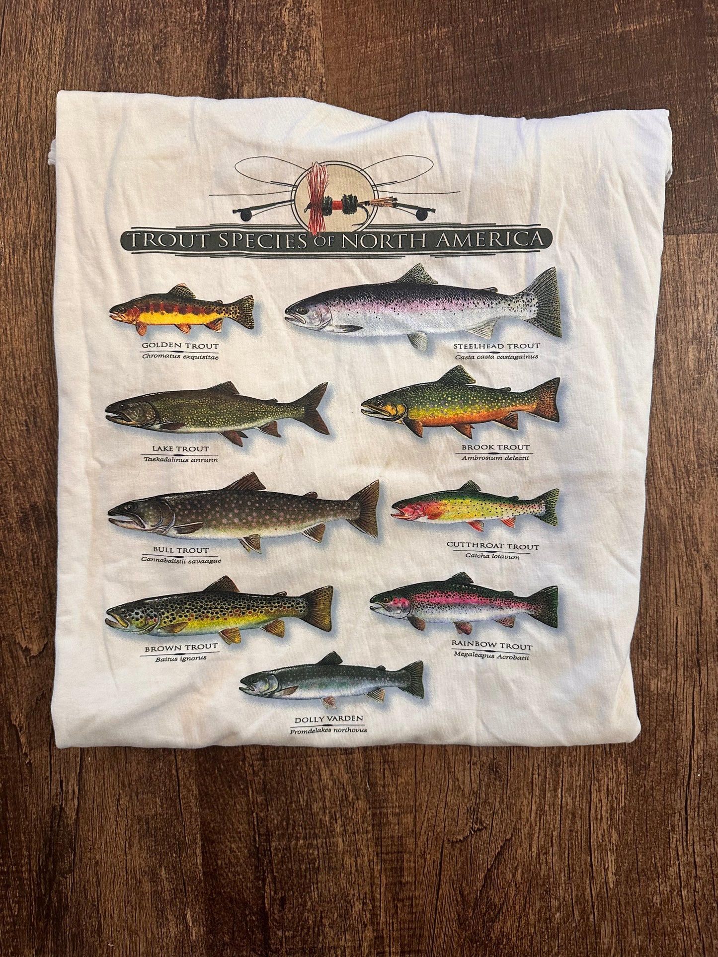 Vintage Columbia T NWT (XL) Trout Species - White