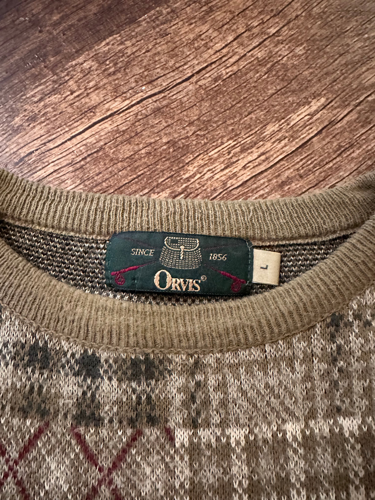 Vintage Orvis Fly Fisherman Motif Sweater (L)