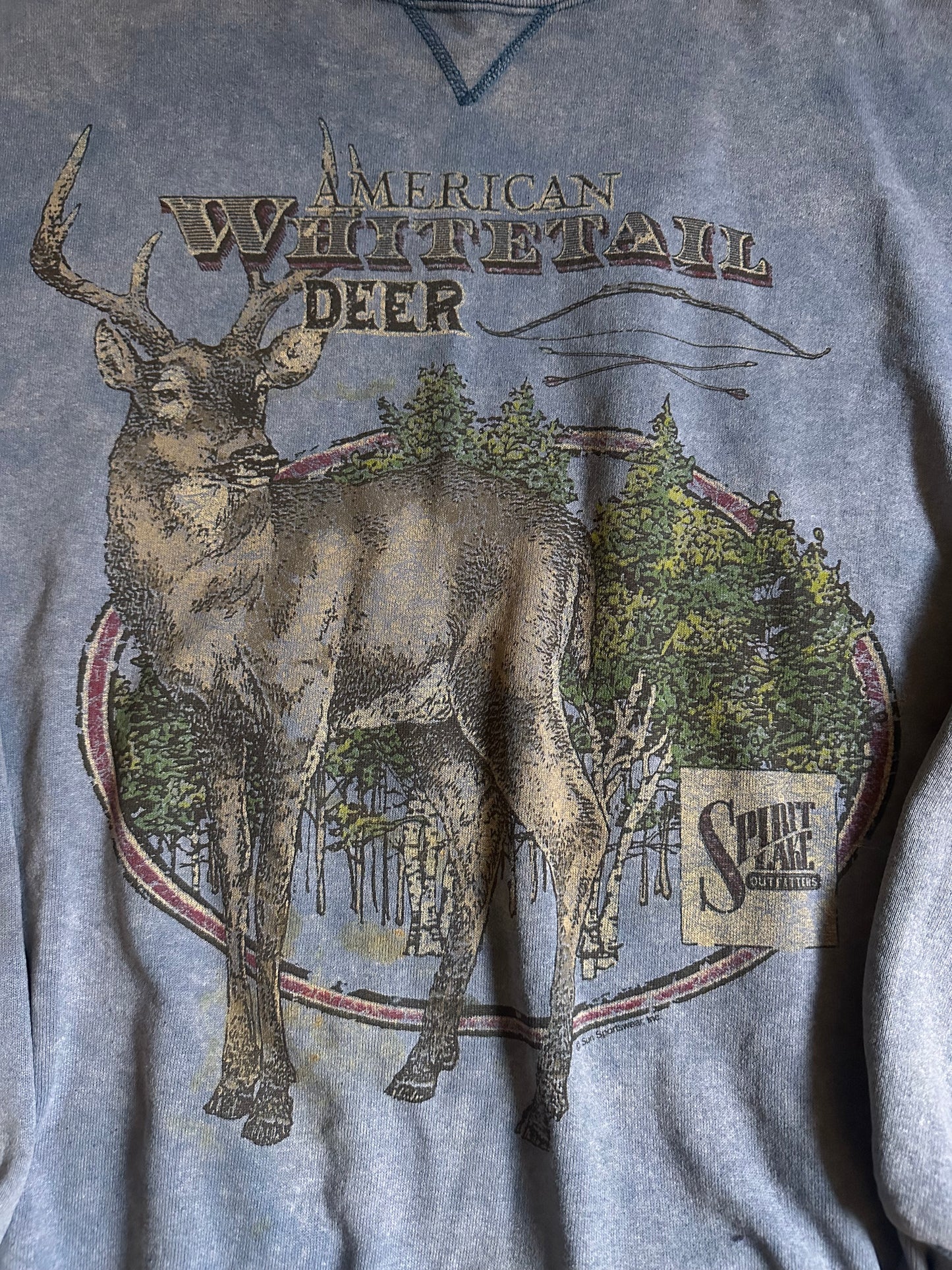 Vintage Spirit Lake Outfitters Crewneck (L) Whitetail - Blue