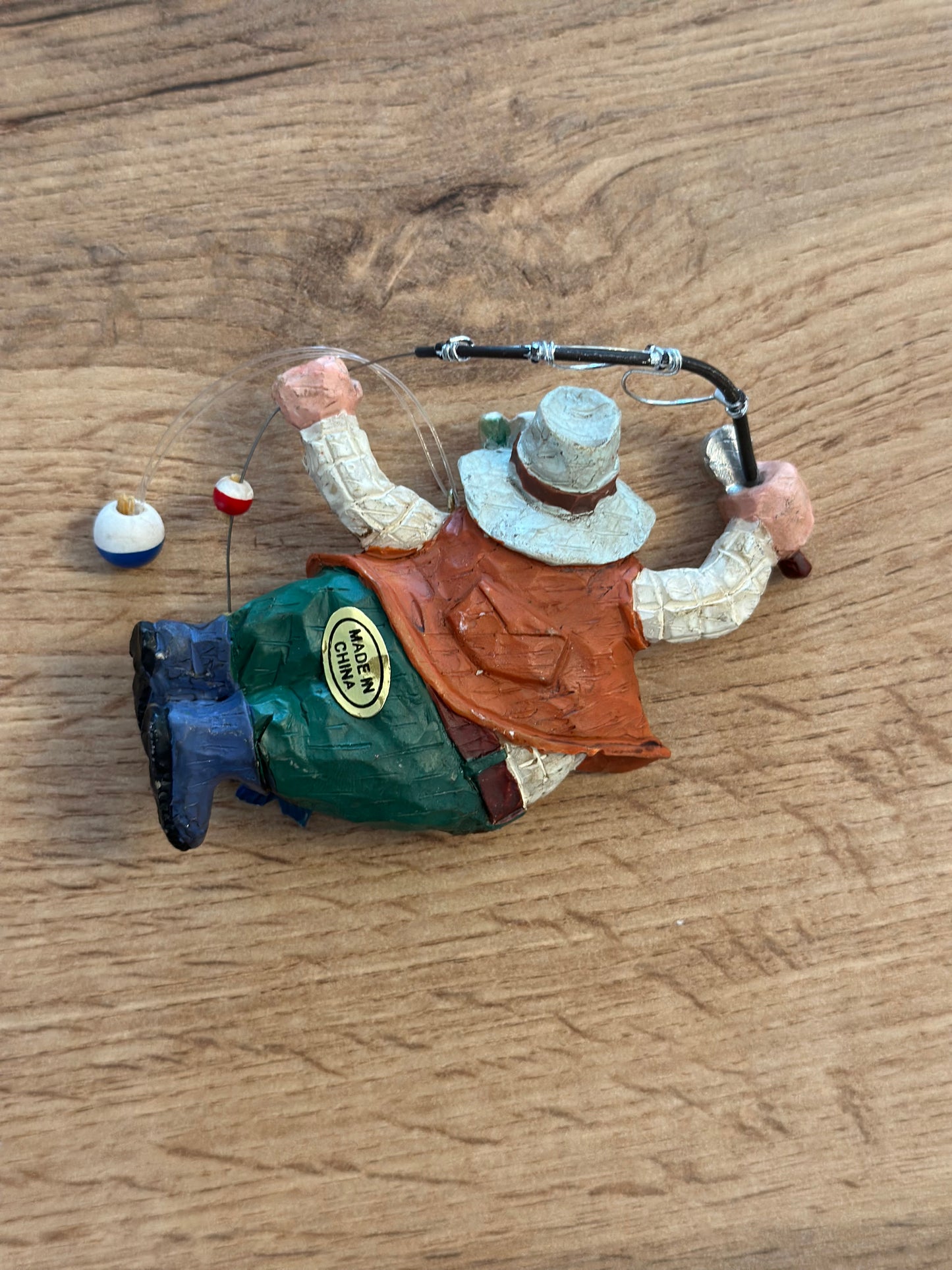 Santa Hanging from Fly Rod Ornament