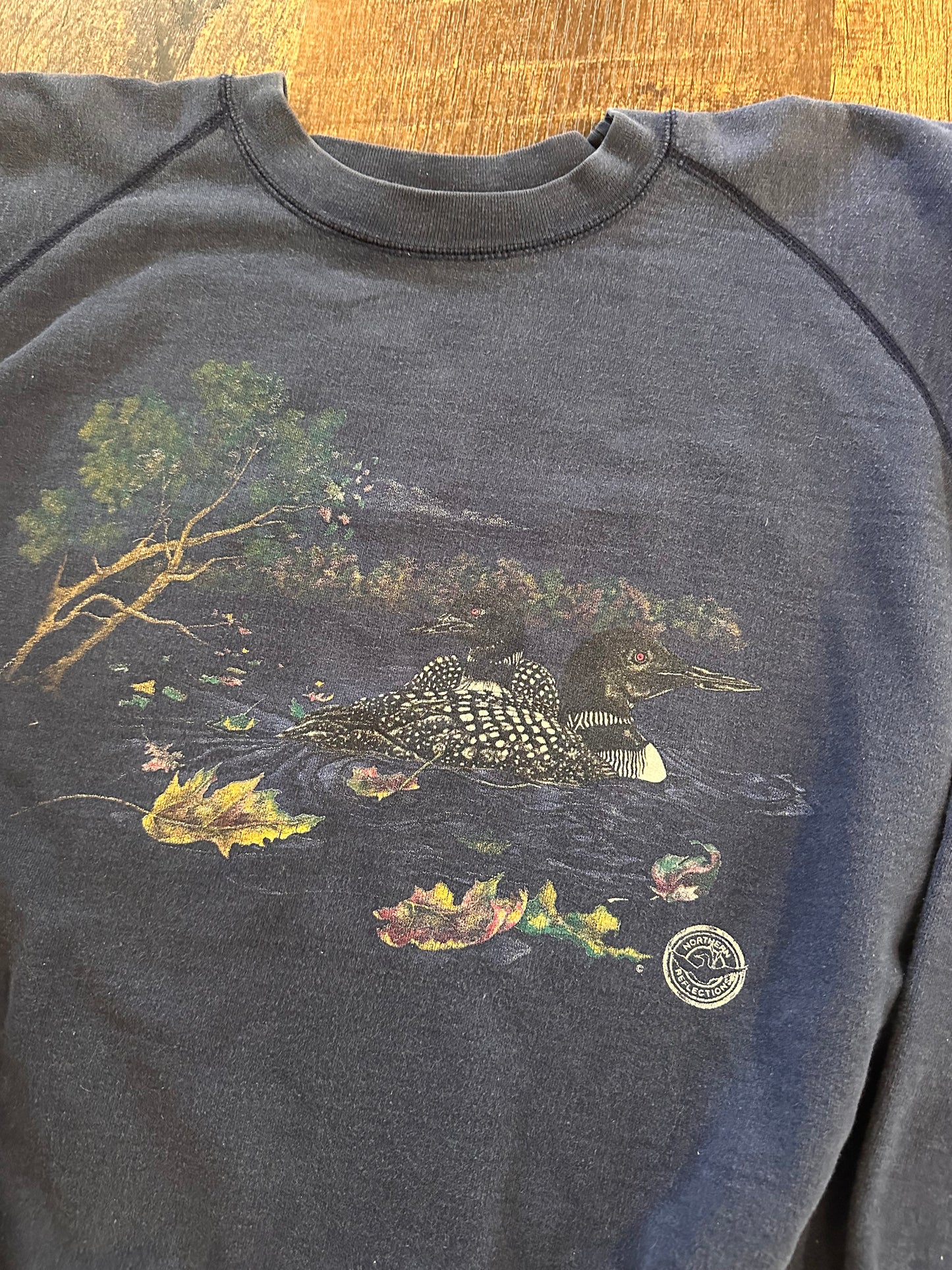 VTG Northern Reflections Crewneck (M/L) Loon Scene at Night