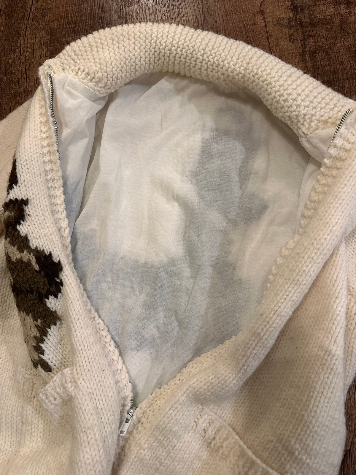 Vintage Cowichan White Sweater Deer (S/M)