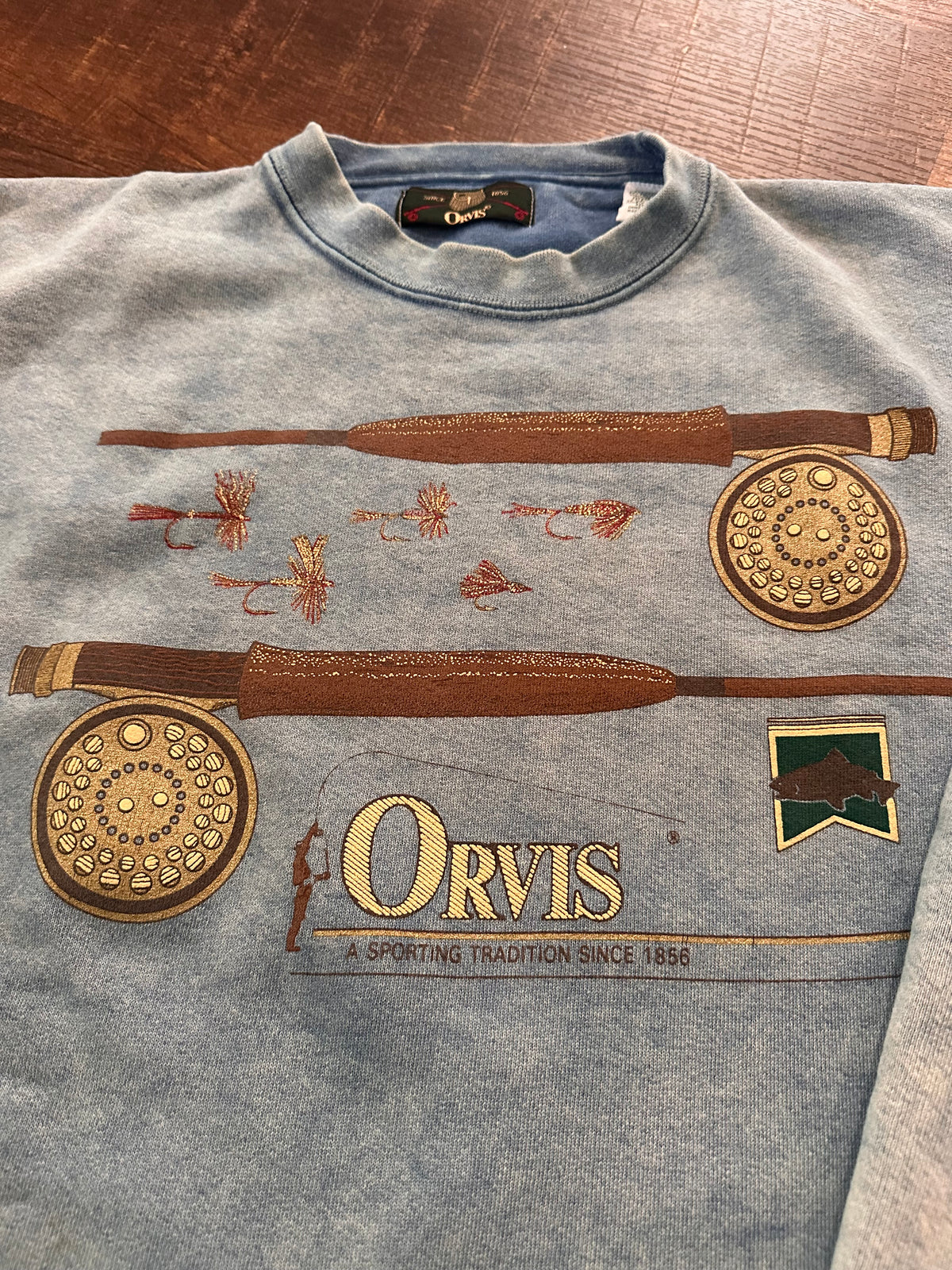 Vintage Orvis Crewneck (XL) Sun Fade Blue