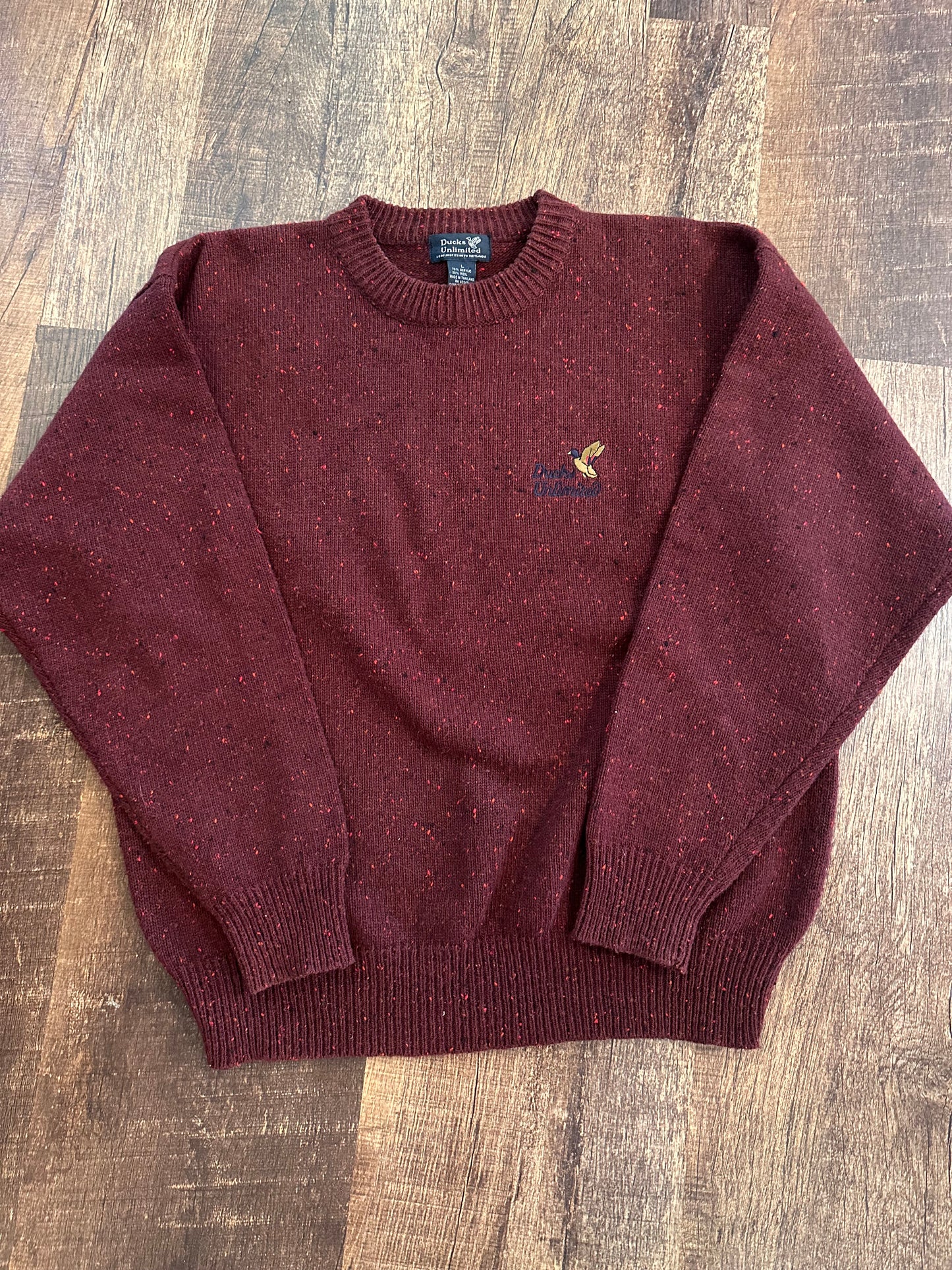 VTG Ducks Unlimited Sweater (L) Embroidered Logo - Maroon
