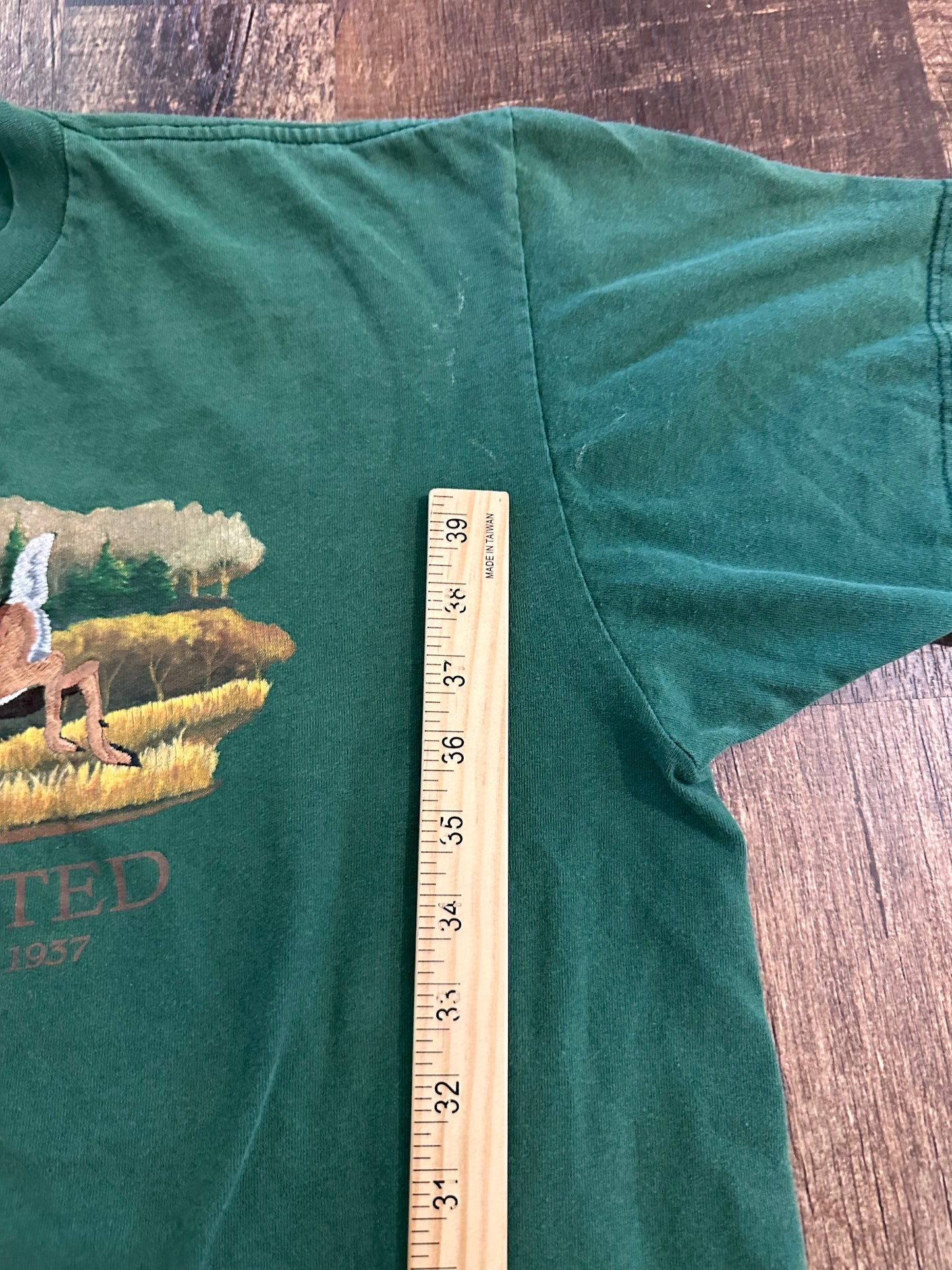 VTG Ducks Unlimited T (XL) Embroidered Deer - Green