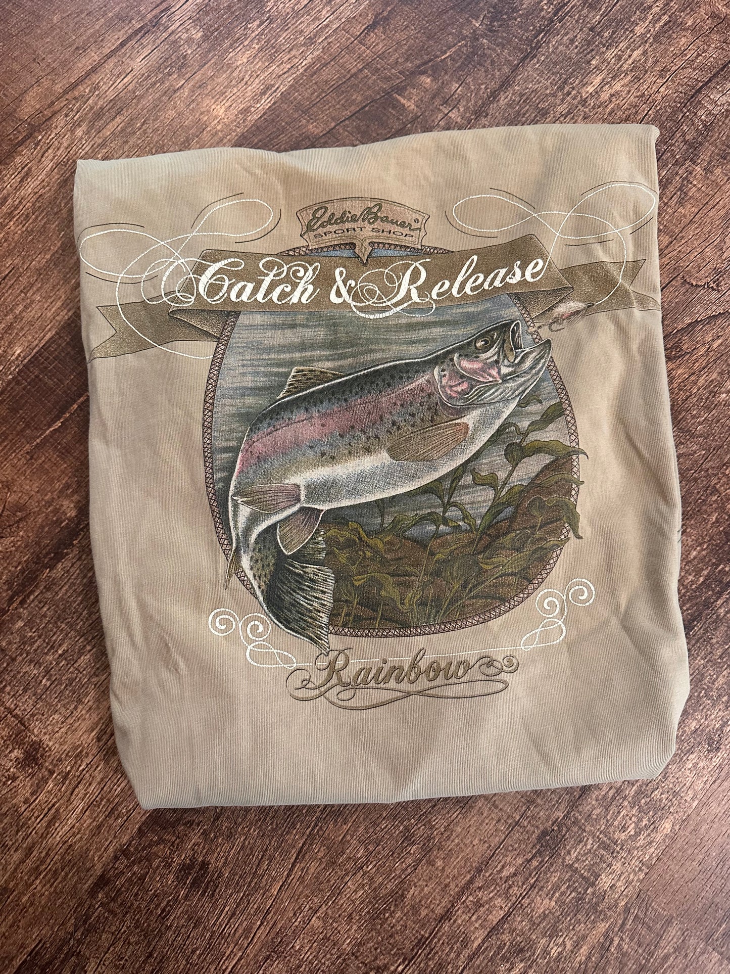 Vintage Eddie Bauer Catch & Release Pocket T-Shirt (XL)