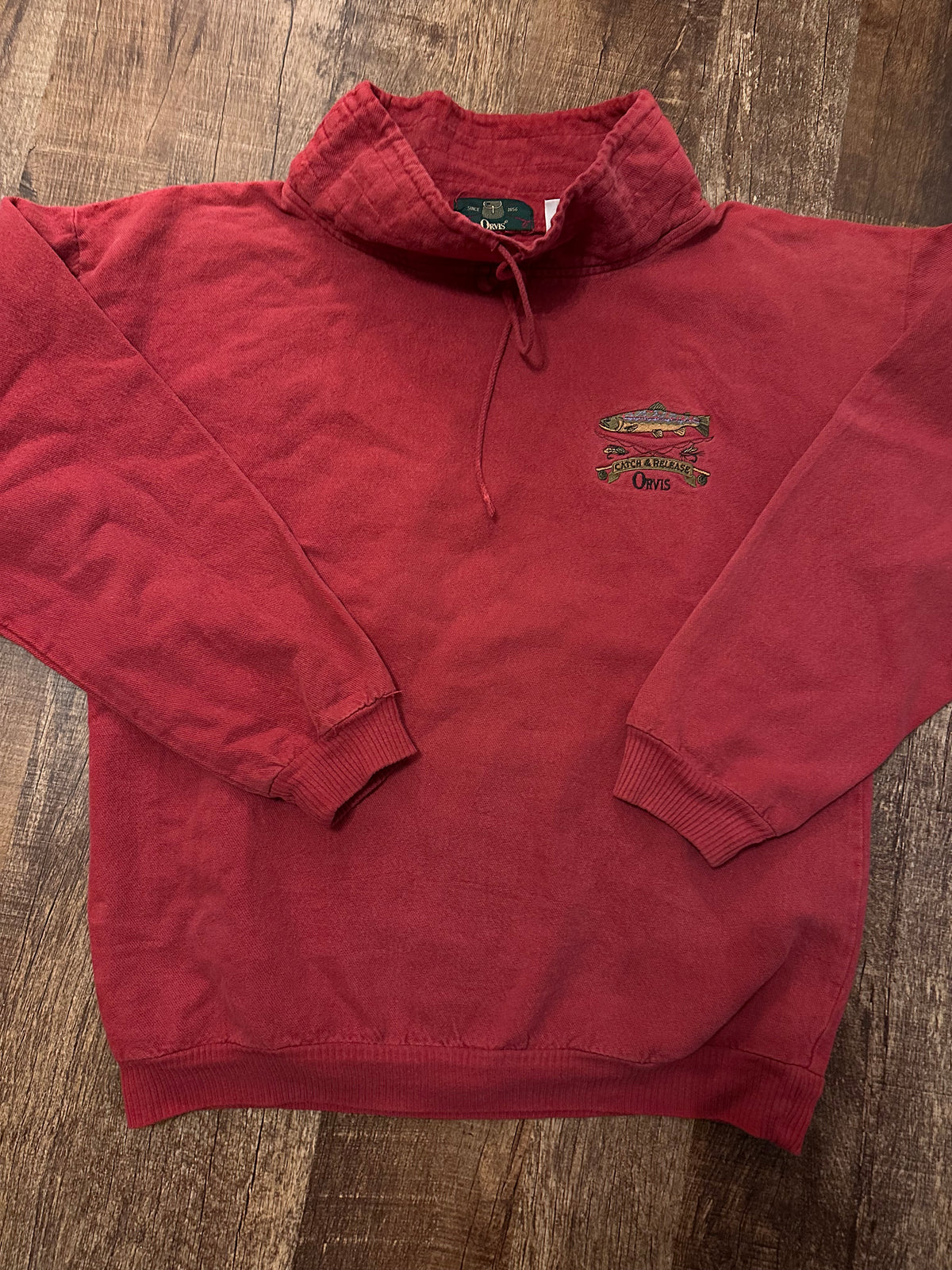 Vintage Orvis Canvas Pullover (S/M) Embroidered Catch and Release