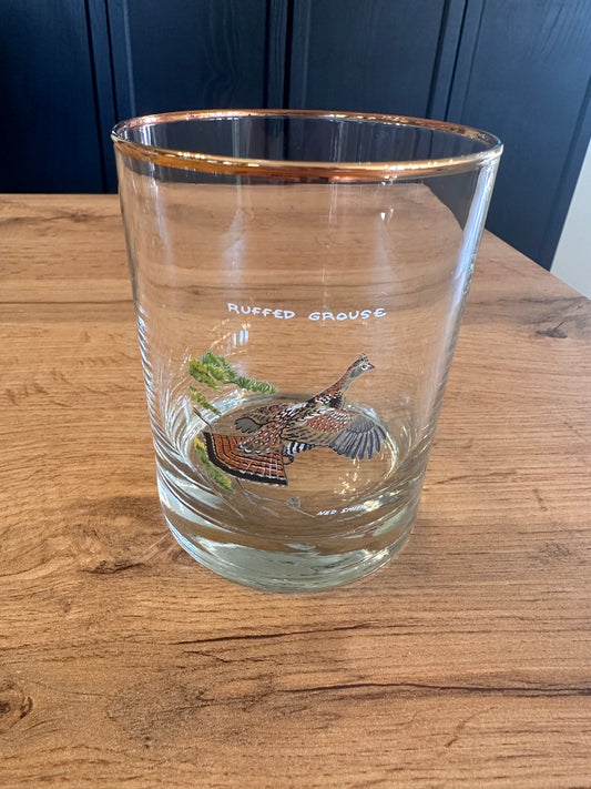 Vintage Ned Smith Game Birds Whiskey Glasses (Set of 5)