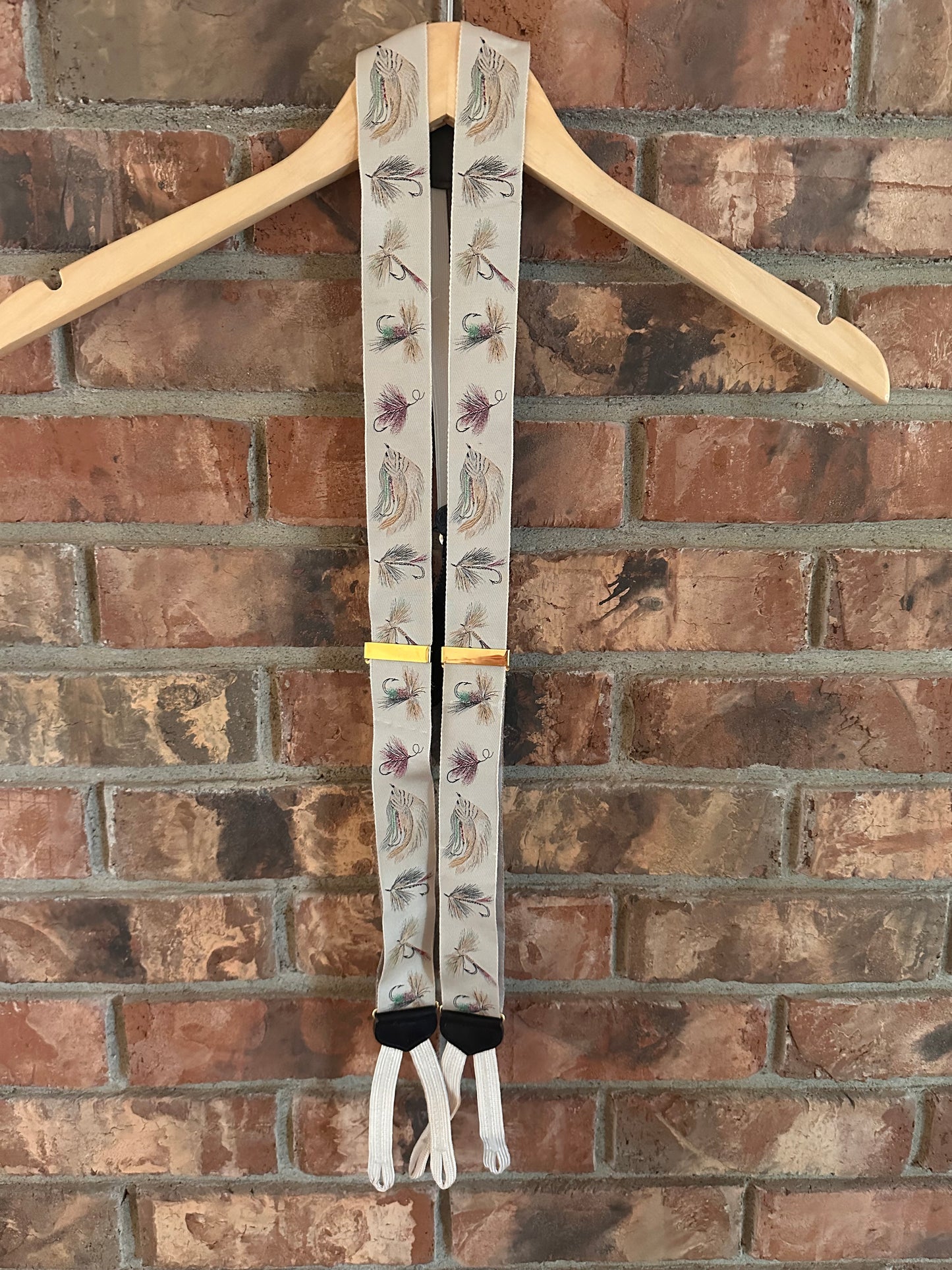 Vintage Trafalgar Silk Suspenders - Fly Fishing Theme