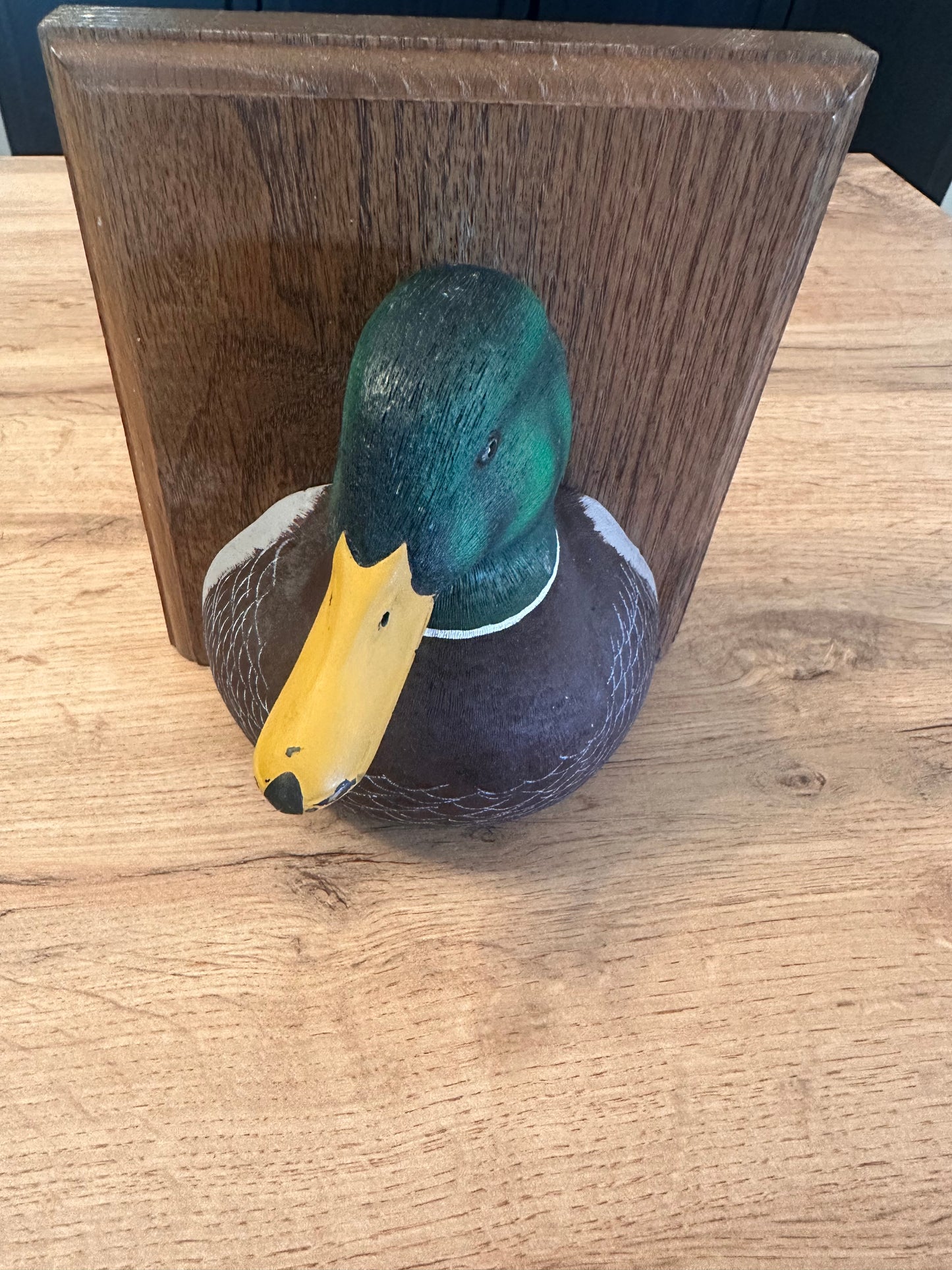 Vintage Wooden Mallard Duck Bookends