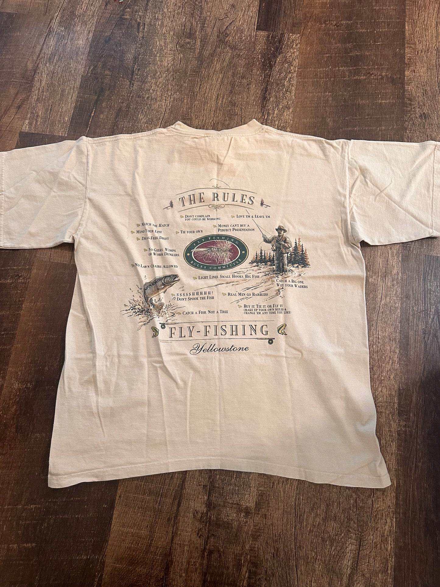 Vintage San Segal Tshirt (L) The Rules of Fly Fishing