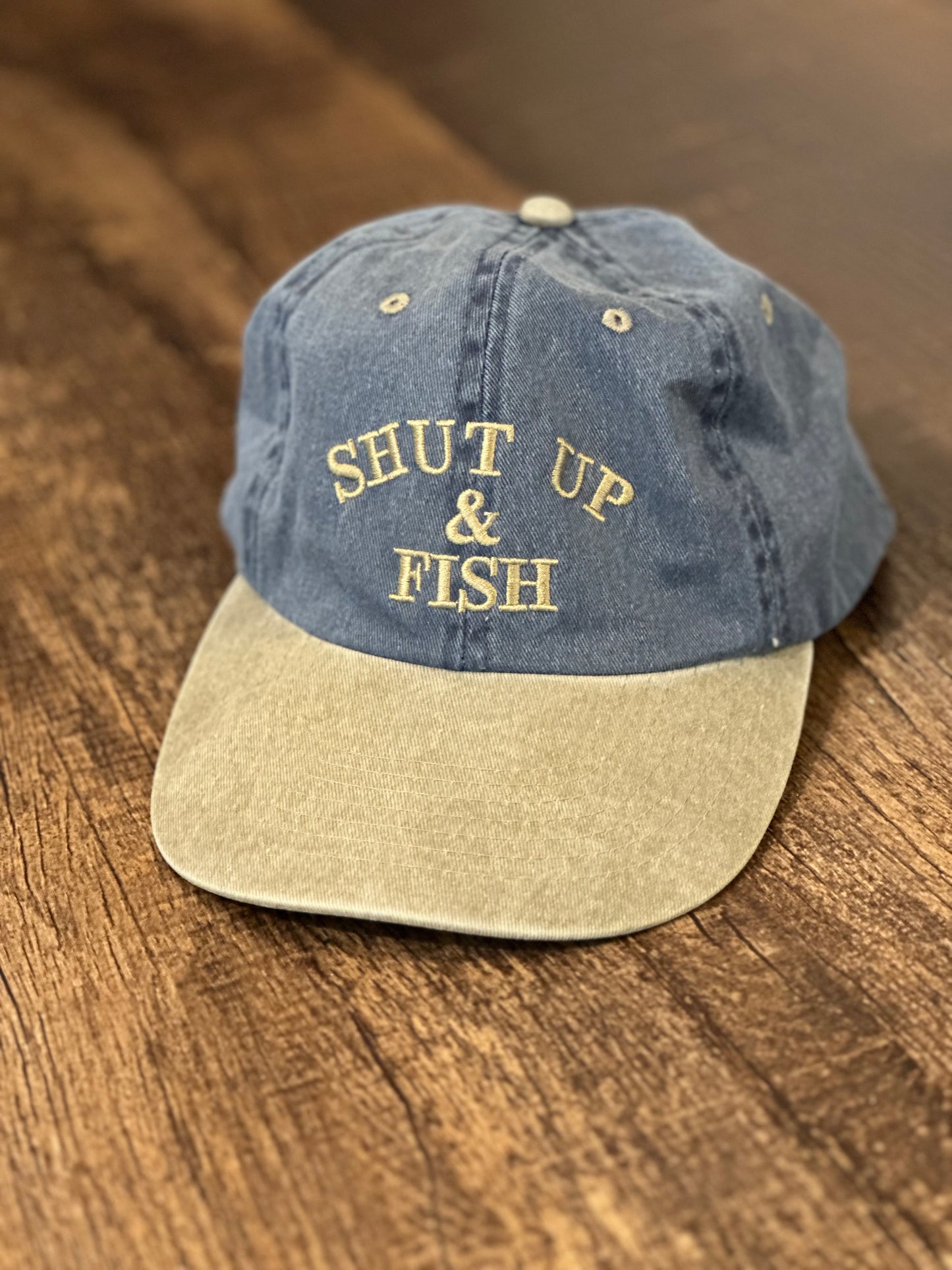 Vintage Cotton Hat “Shut up & Fish”