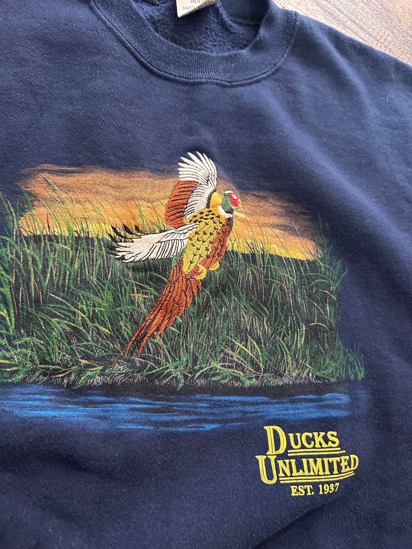 Vintage Ducks Unlimited Crewneck (XL) Embroidered Pheasant on Graphic