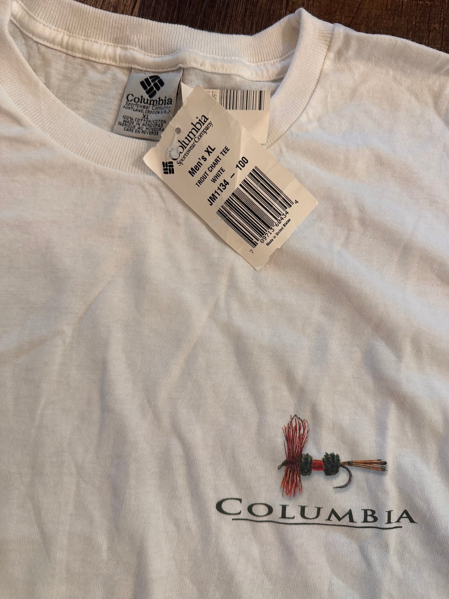 Vintage Columbia T NWT (XL) Trout Species - White