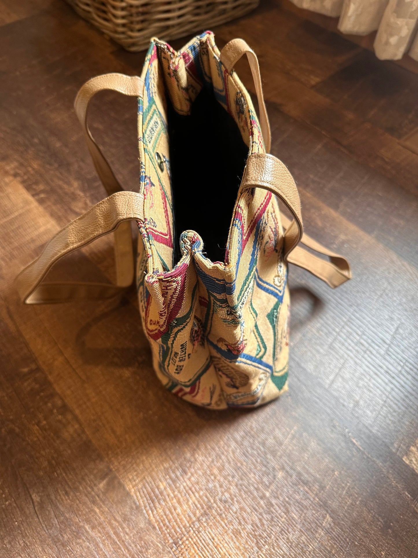 Vintage Tapestry Tote Bag Fly Lures