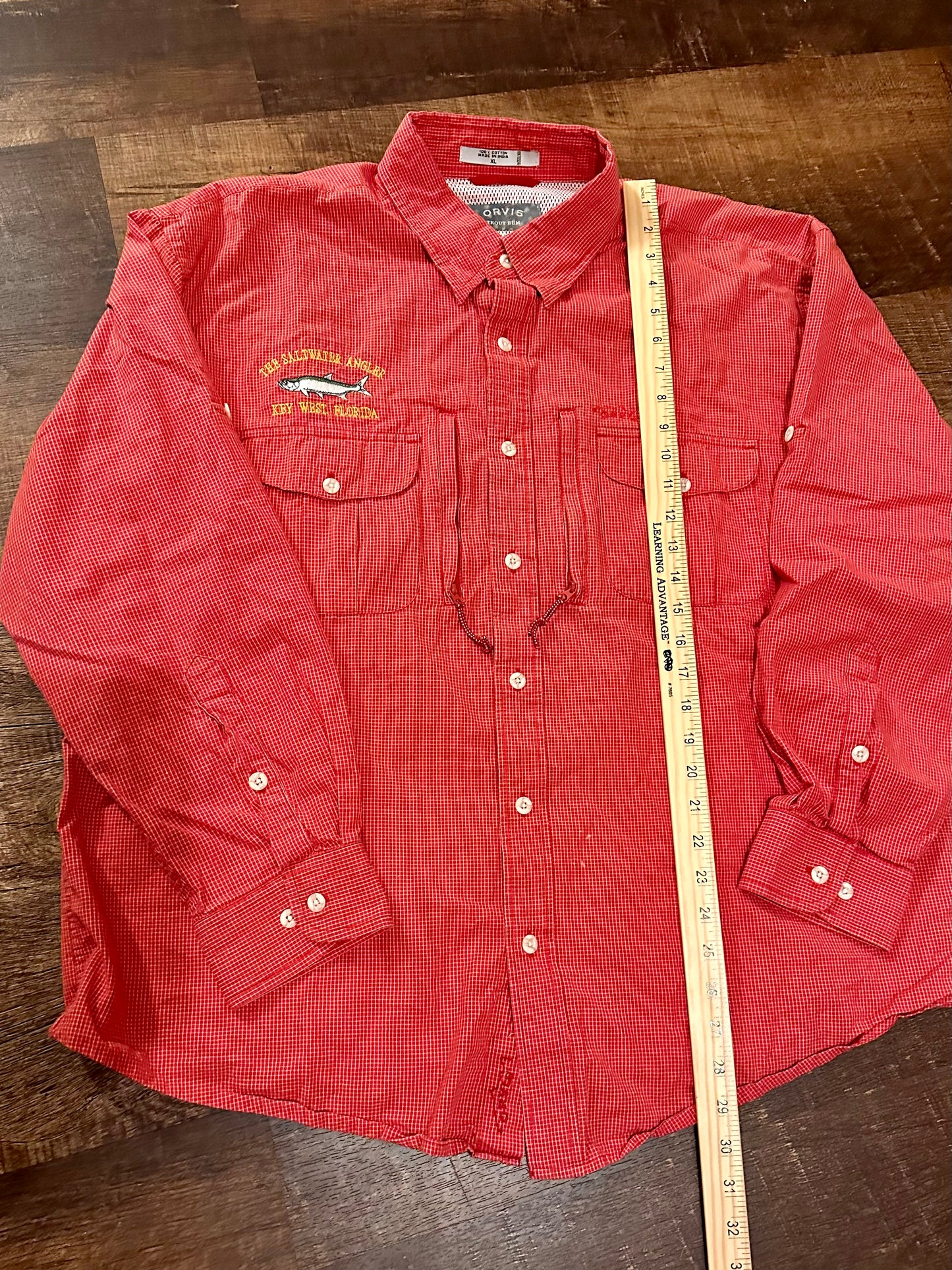 Orvis Trout Bum Fishing Button Down (XL) Embroidered Saltwater Angler - Key West FL