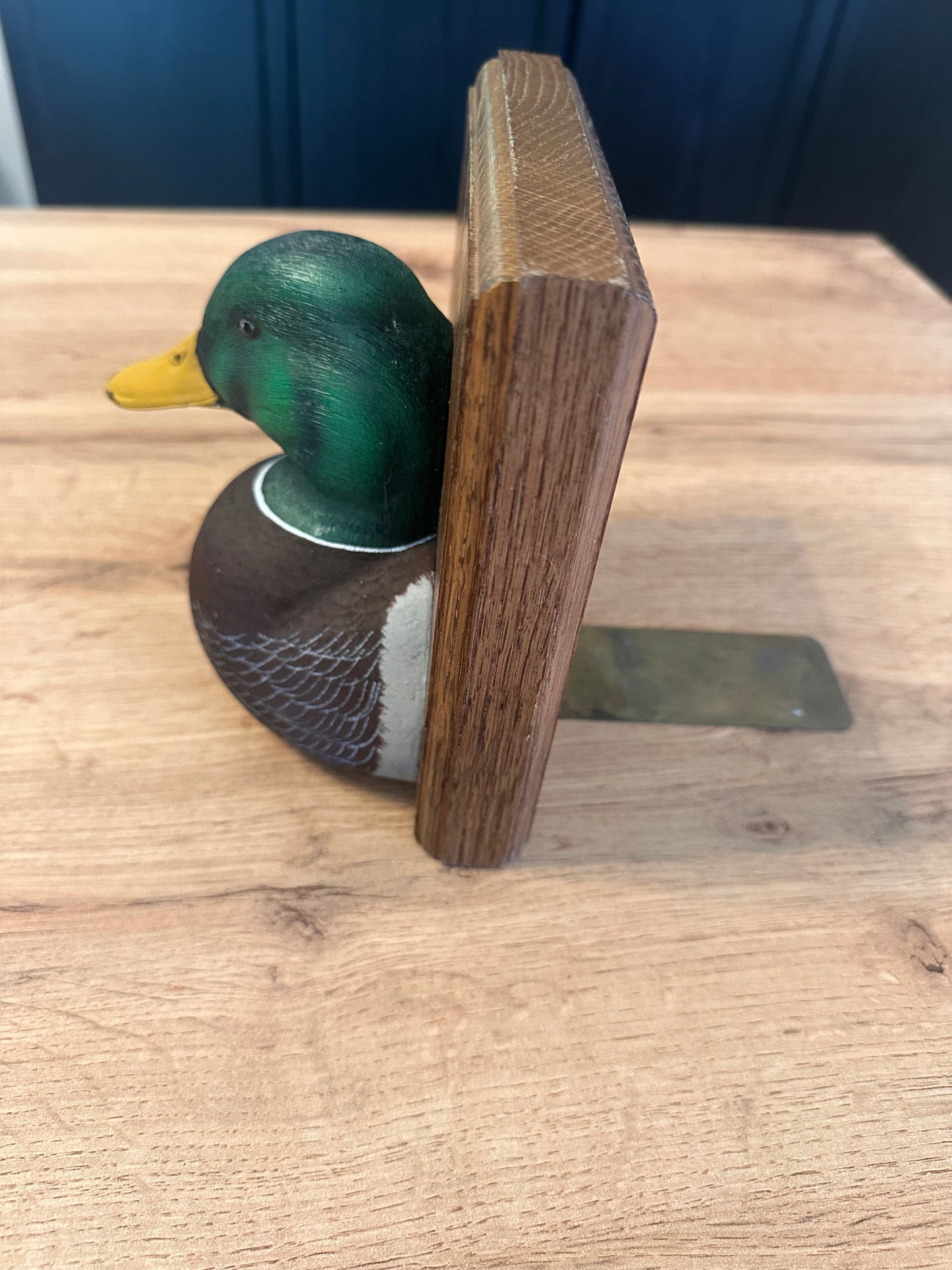 Vintage Wooden Mallard Duck Bookends