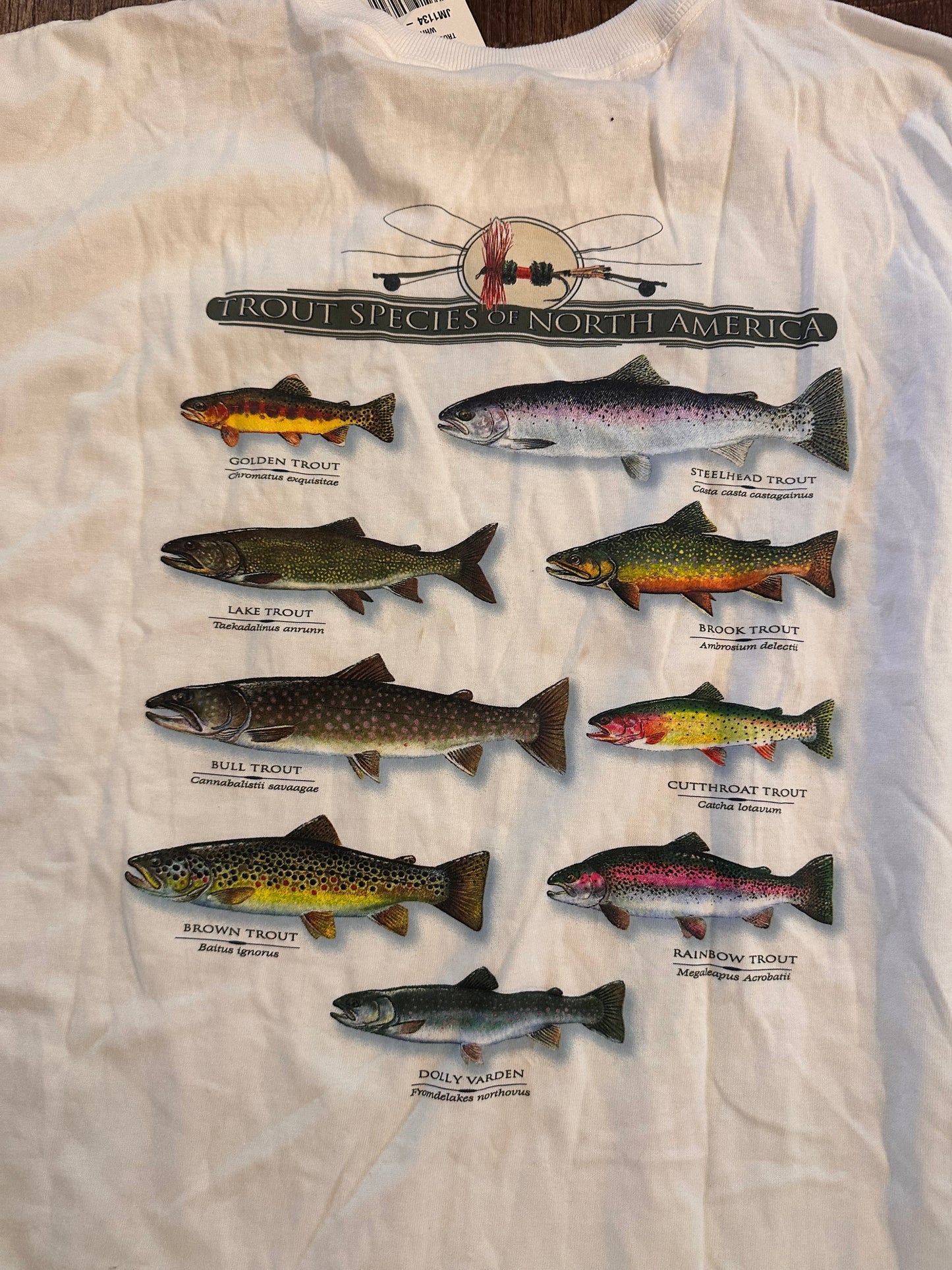 Vintage Columbia T NWT (XL) Trout Species - White