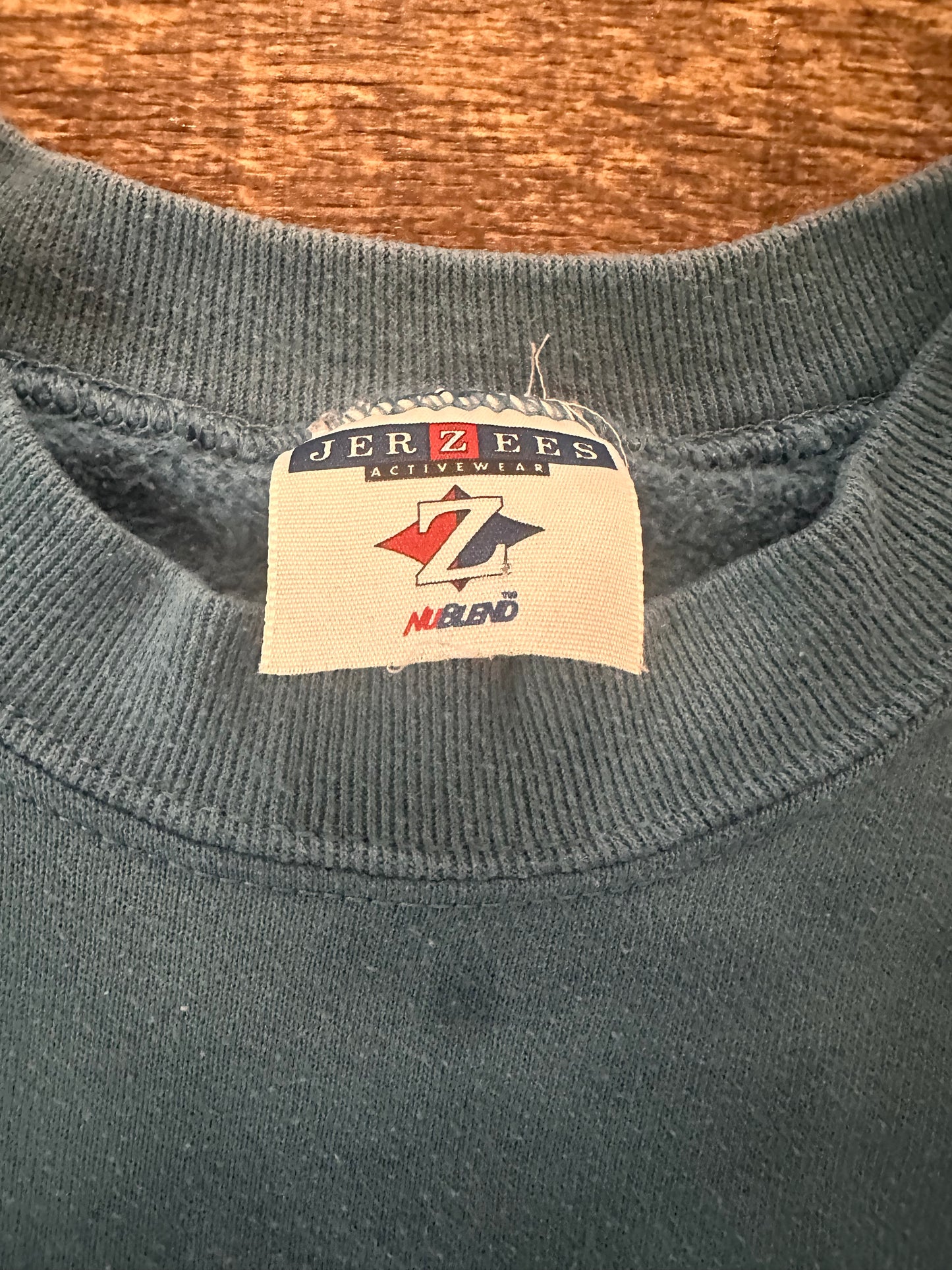 Vintage Jerzees Crewneck (S?) Fly Fishing Graphic - Blue