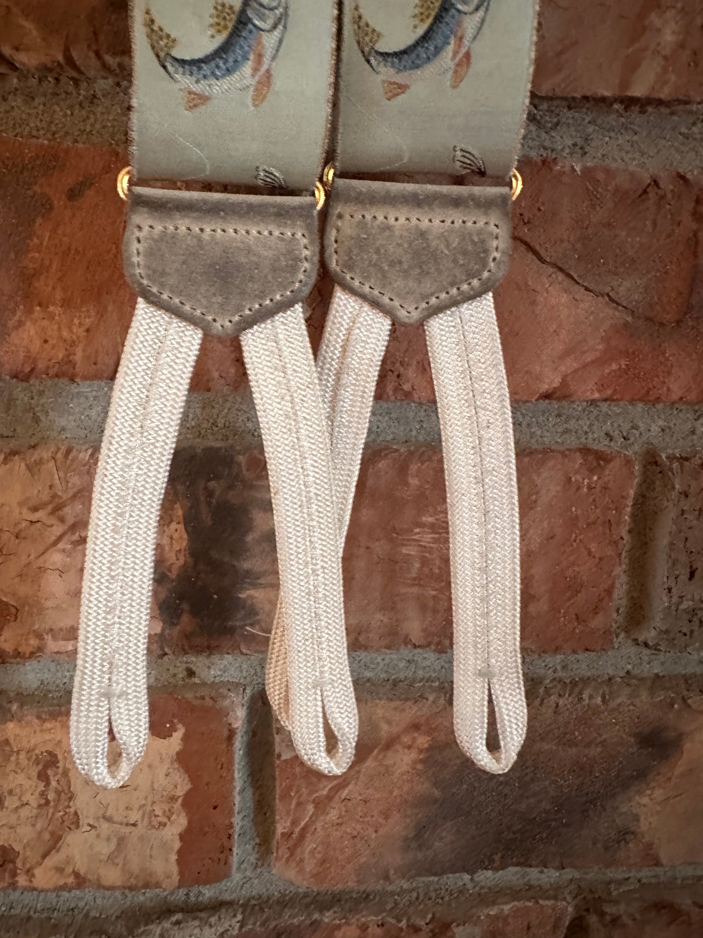 Vintage Trafalgar Silk Suspenders - Fly Fishing Trout Theme