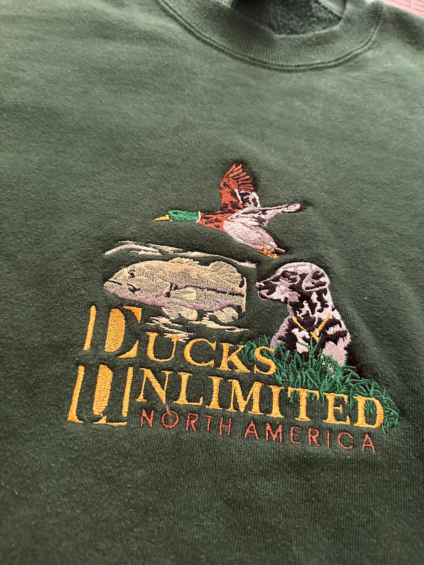 Vintage Ducks Unlimited Crewneck (XXL) Embroidered Fish Deer Duck Trifecta