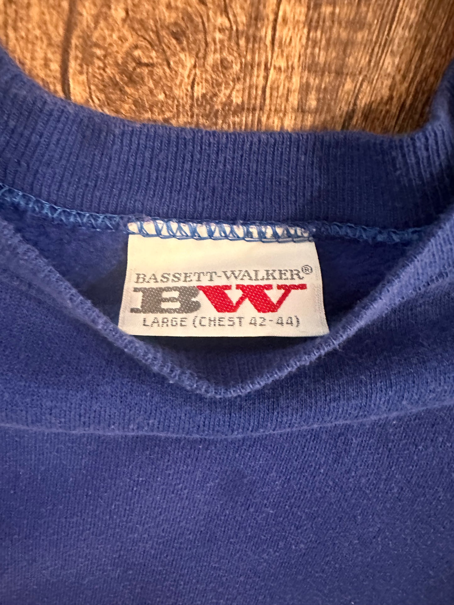 Vintage Bassett Walker Crewneck (L) Bass on Back - Blue