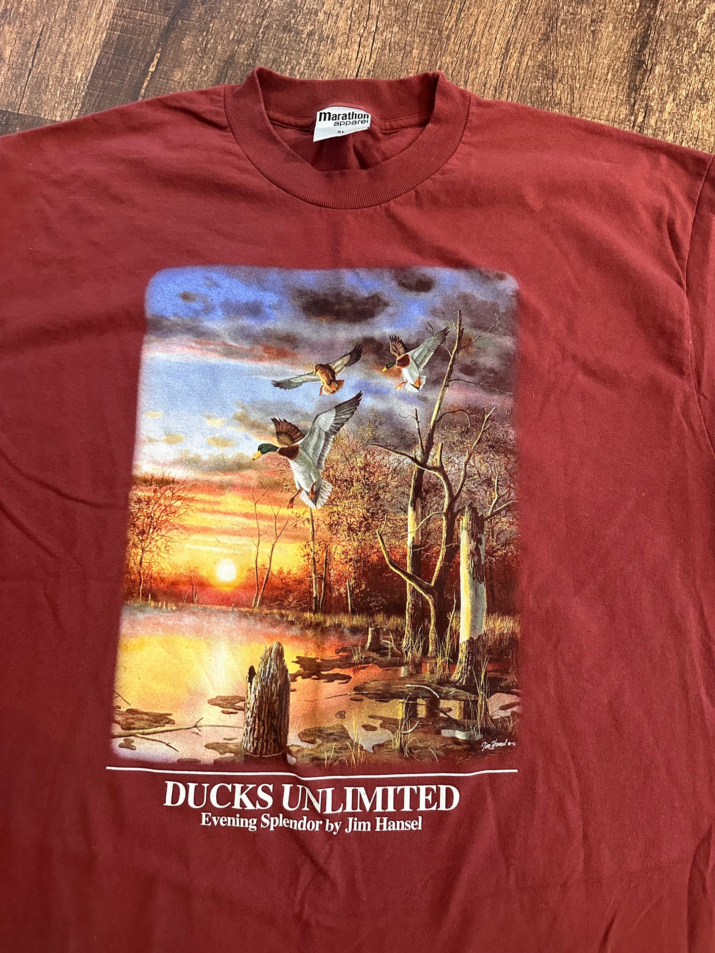 VTG Ducks Unlimited T (XL) Evening Splendor - Maroon