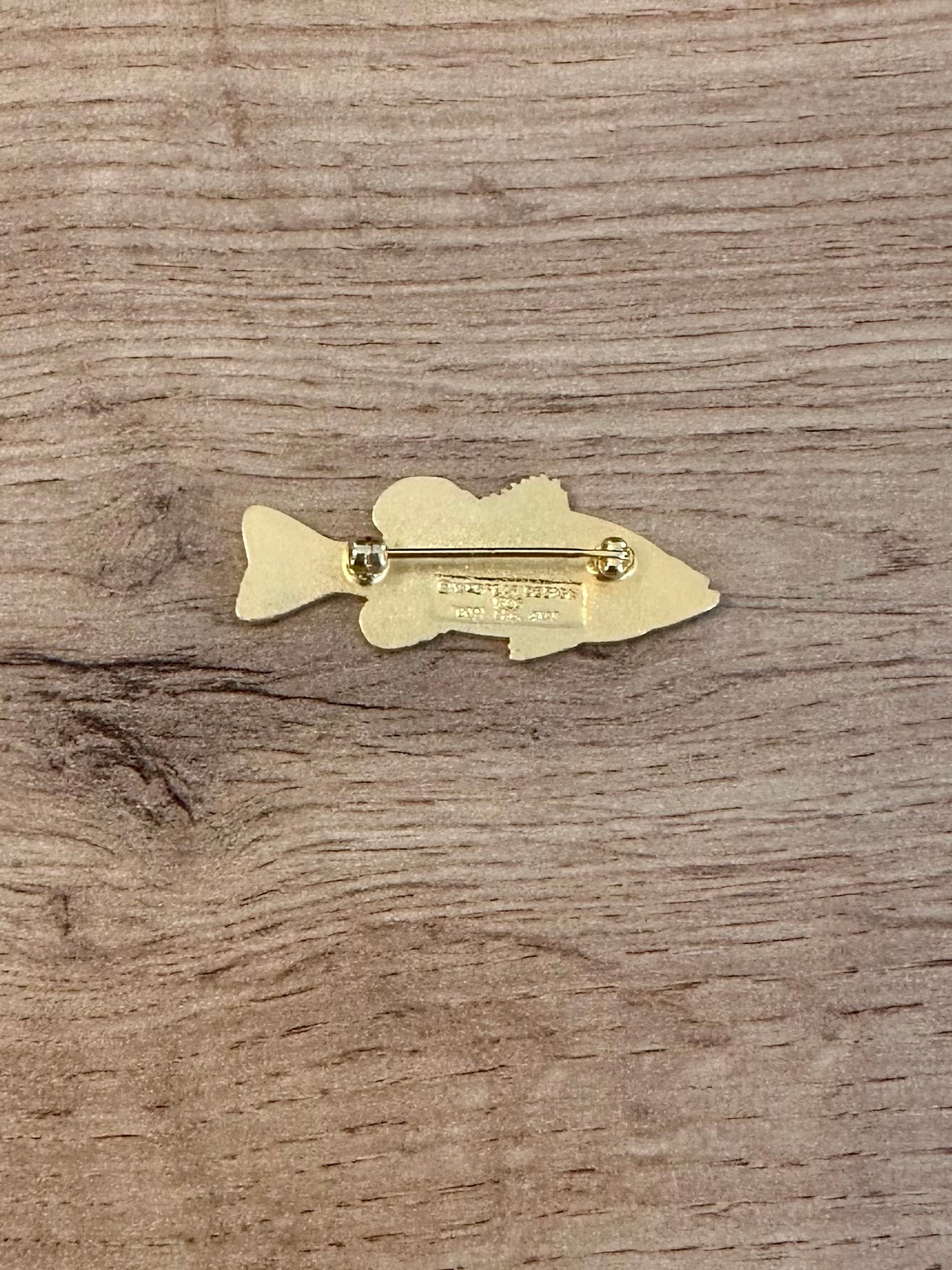 Vintage 1986 WM Spear Design Bass Fish Enameled Lapel Pin Pinback