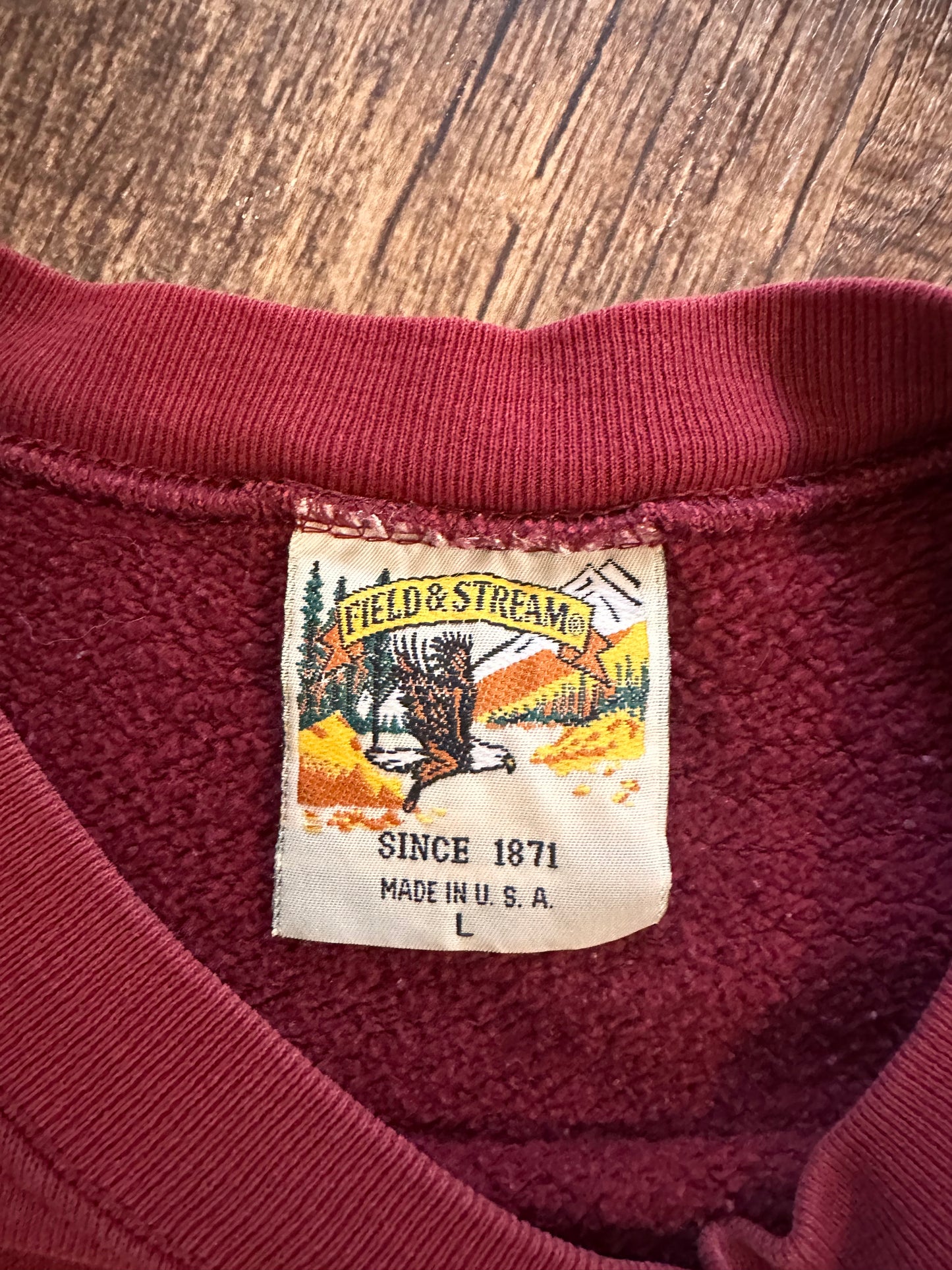 Vintage Field & Stream Crewneck (L) Golf Tapestry - Red/Maroon