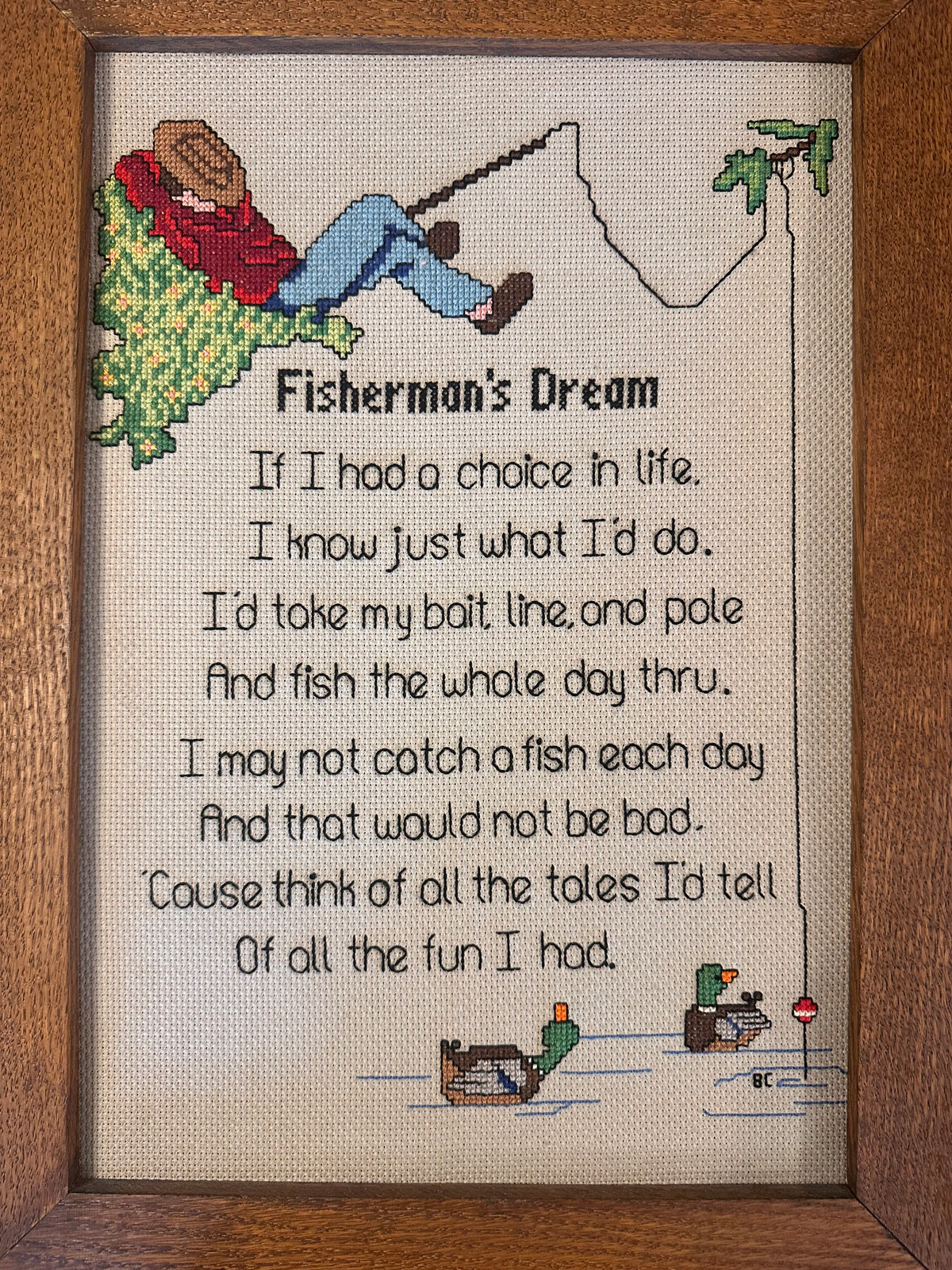 Large Vintage Fisherman’s Dream Frame 18.5”x14”