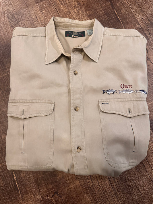 Vintage Orvis Button Down (XL) Embroidered Trout Logo