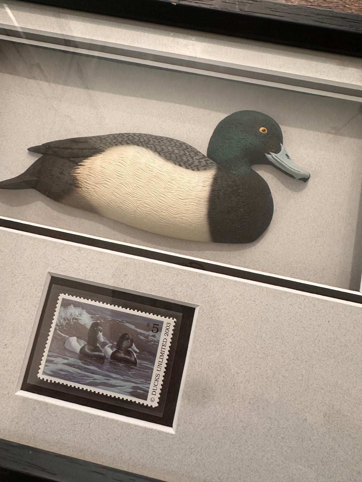 Vintage 2003 Ducks Unlimited Framed 3D Duck with $5 Stamp