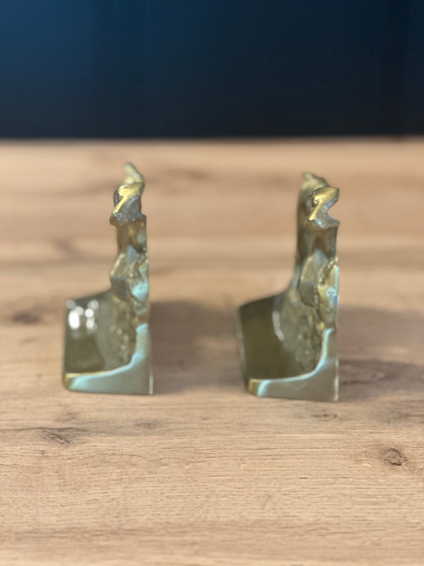 Vintage Heavy Brass Pointer Bird Dog Bookends
