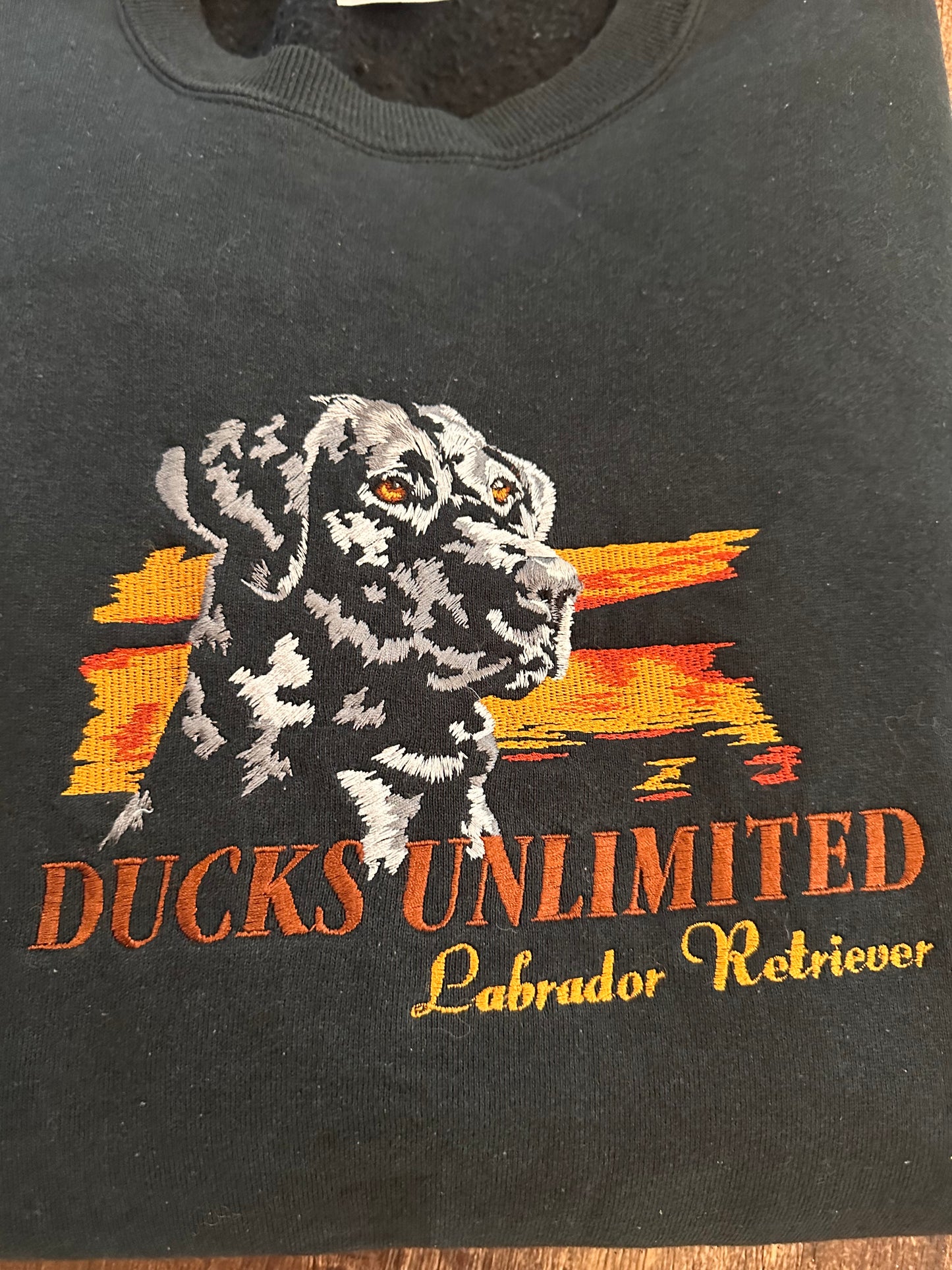 VTG Ducks Unlimited Sweatshirt (XXL) Embroidered Labrador Retriever - Black