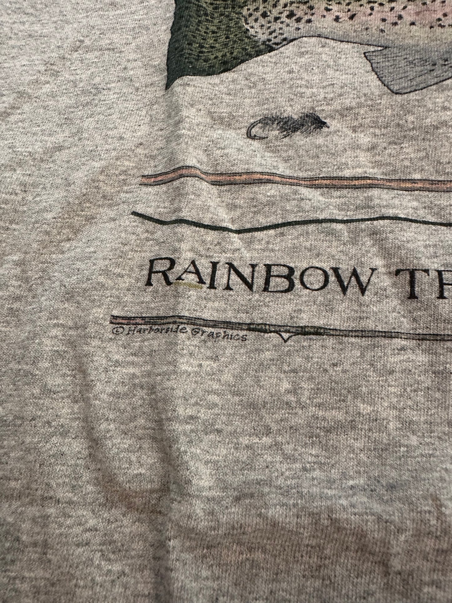 Vintage Harborside Graphics Rainbow Trout T-shirt (L)