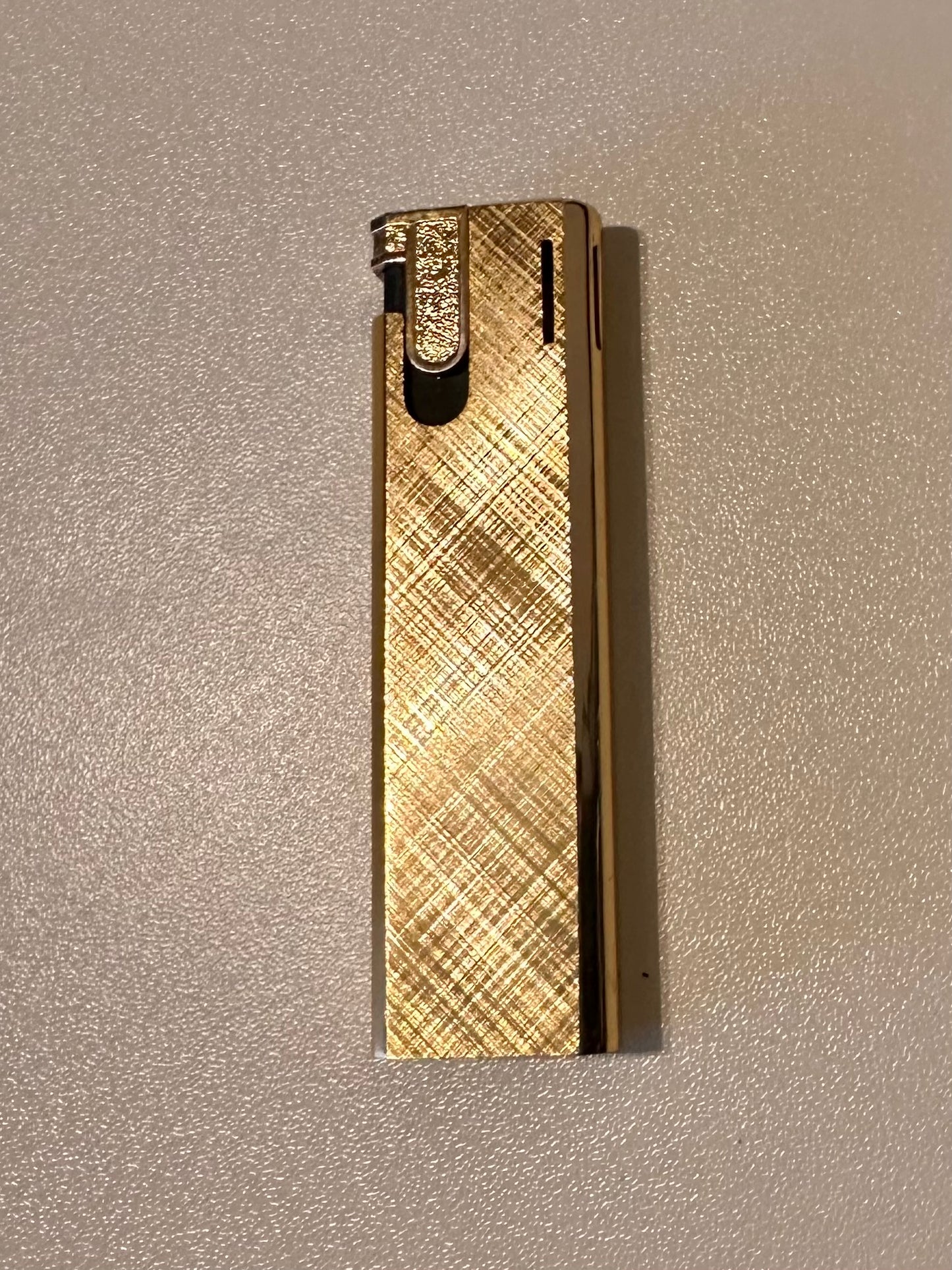 Vintage Flamex Toronado Lighter Featuring Raised Fly Fisherman 3" Gold Tone