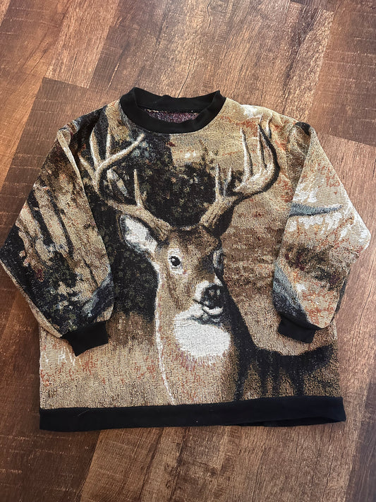 Vintage Rare Sugar Street Tapestry Sweater (OS) Deer Buck