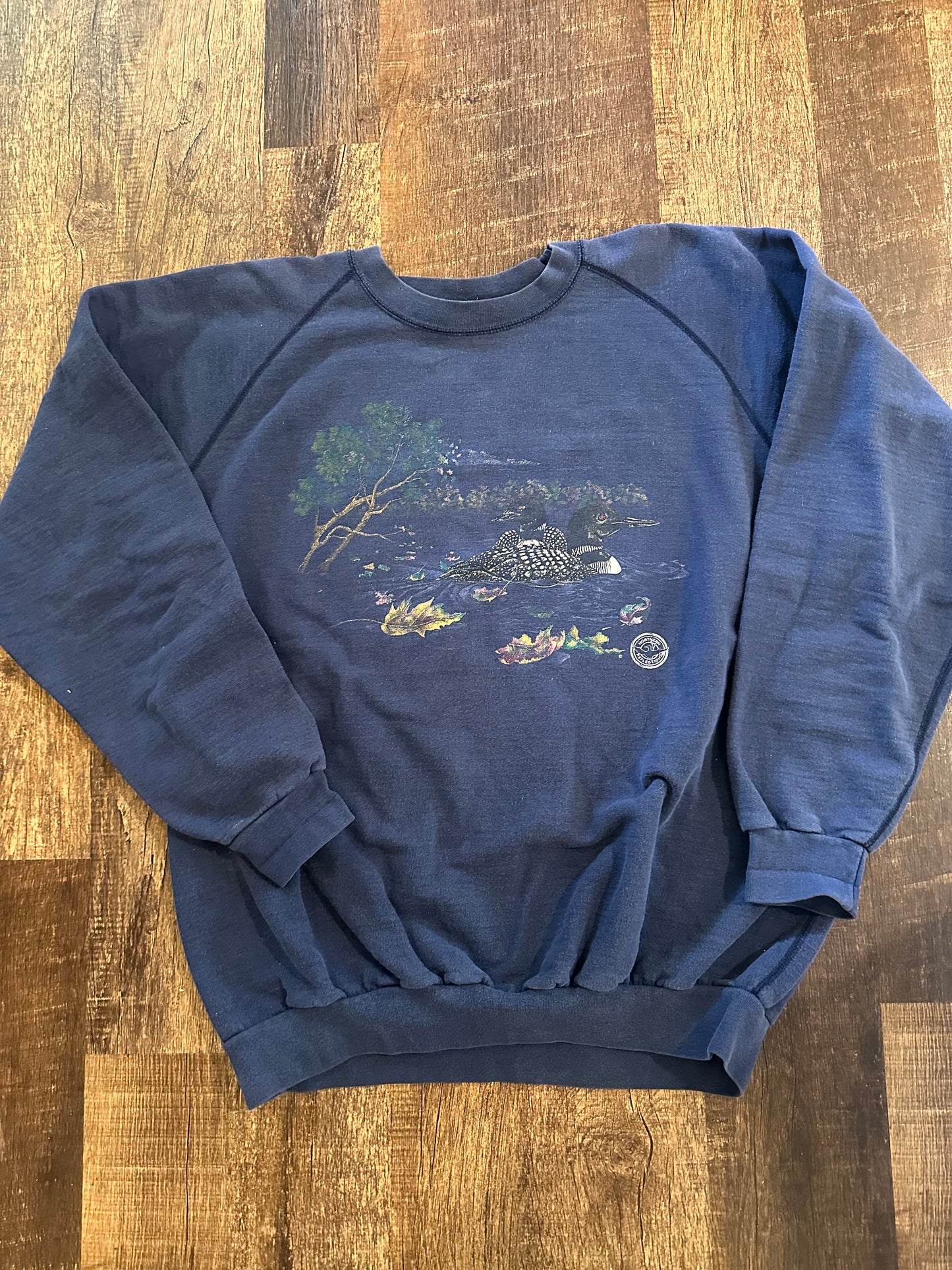 VTG Northern Reflections Crewneck (M/L) Loon Scene at Night