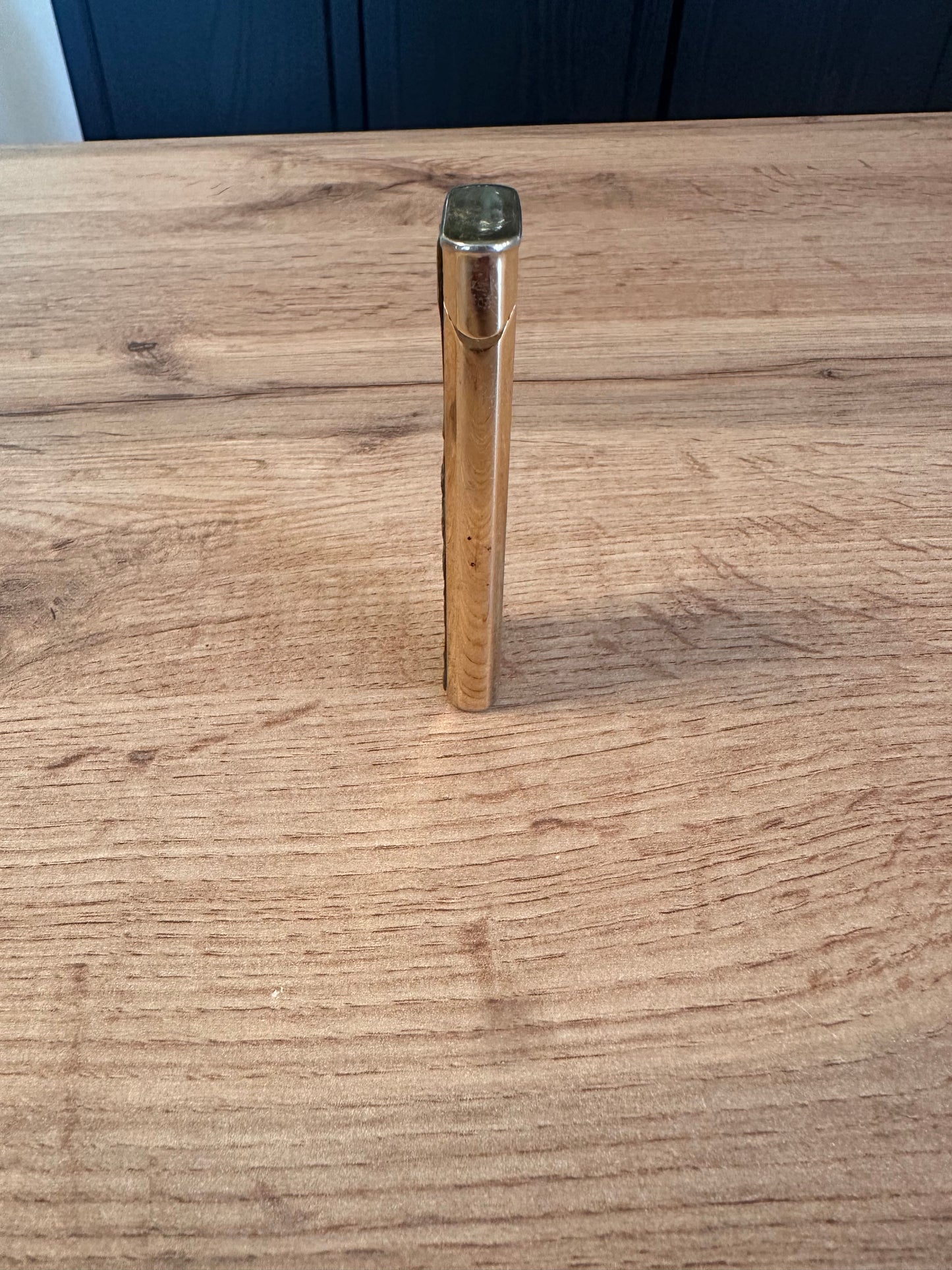 Vintage Flamex Toronado Lighter Featuring Raised Fly Fisherman 3" Gold Tone