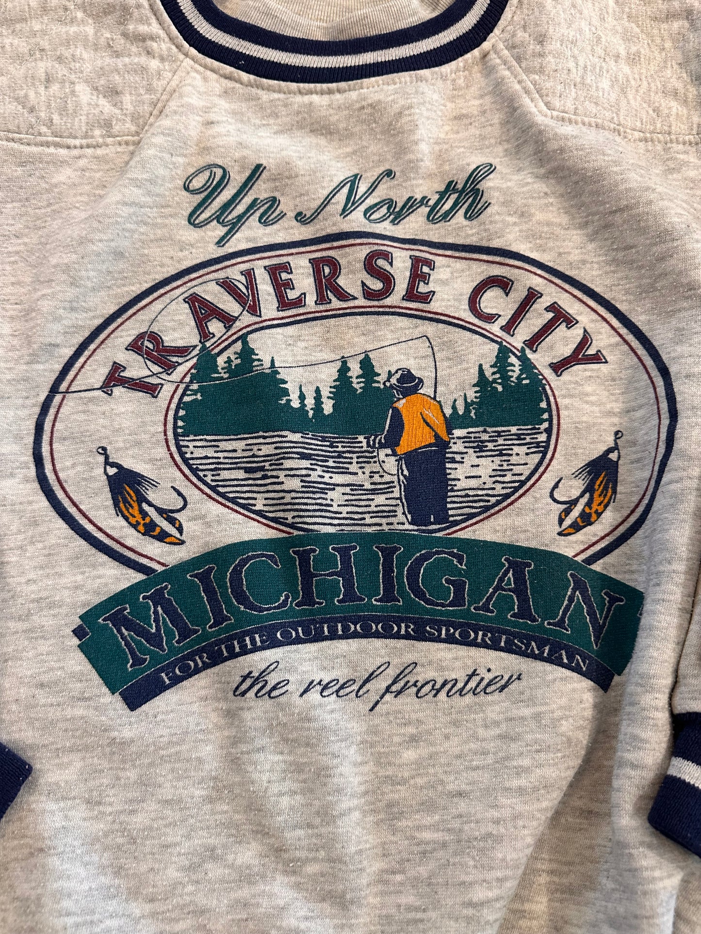 Vintage GEAR Crewneck (M) Traverse City Michigan the reel frontier