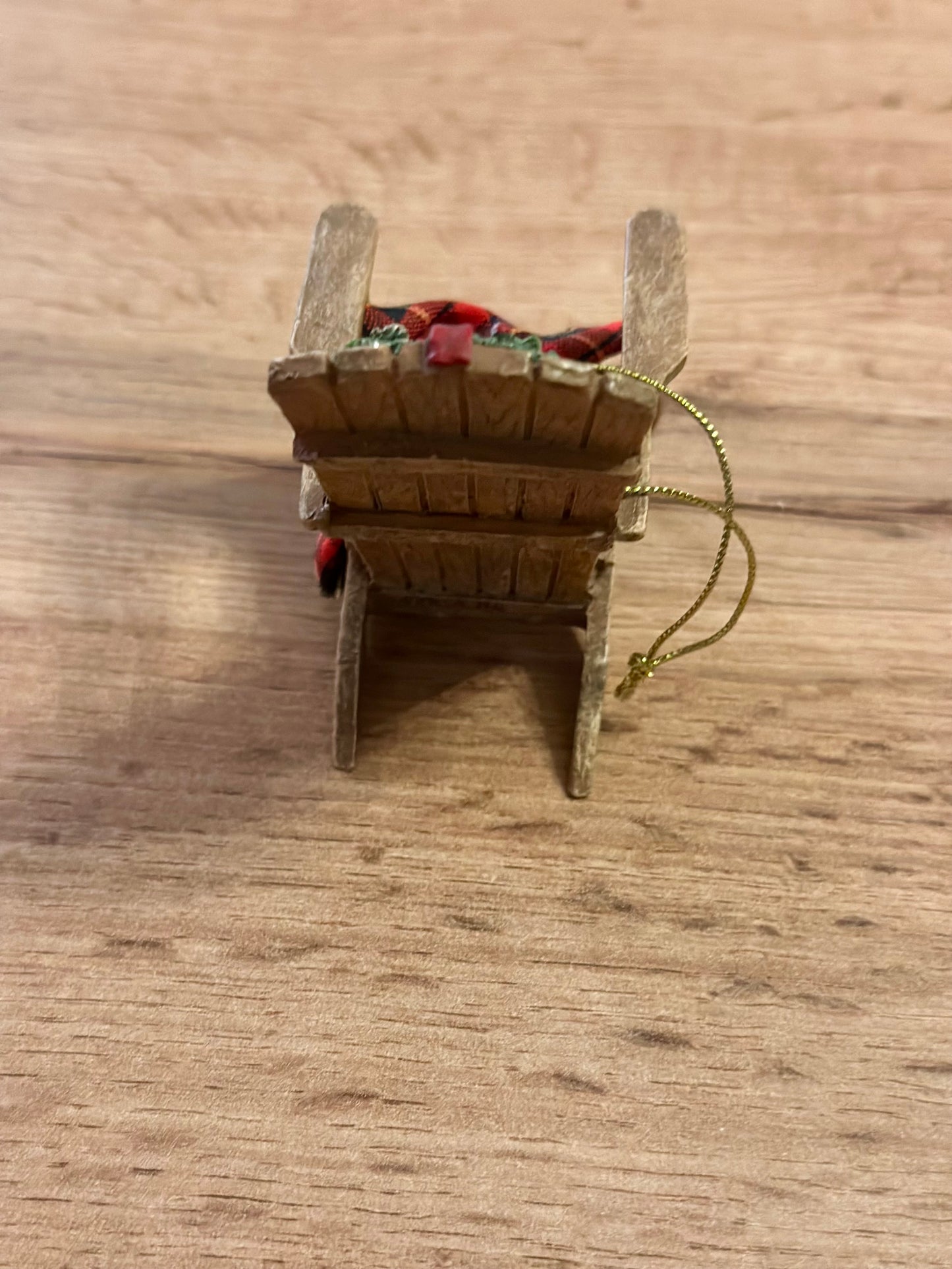 Vintage Christmas Chair with Creel Basket Ornament