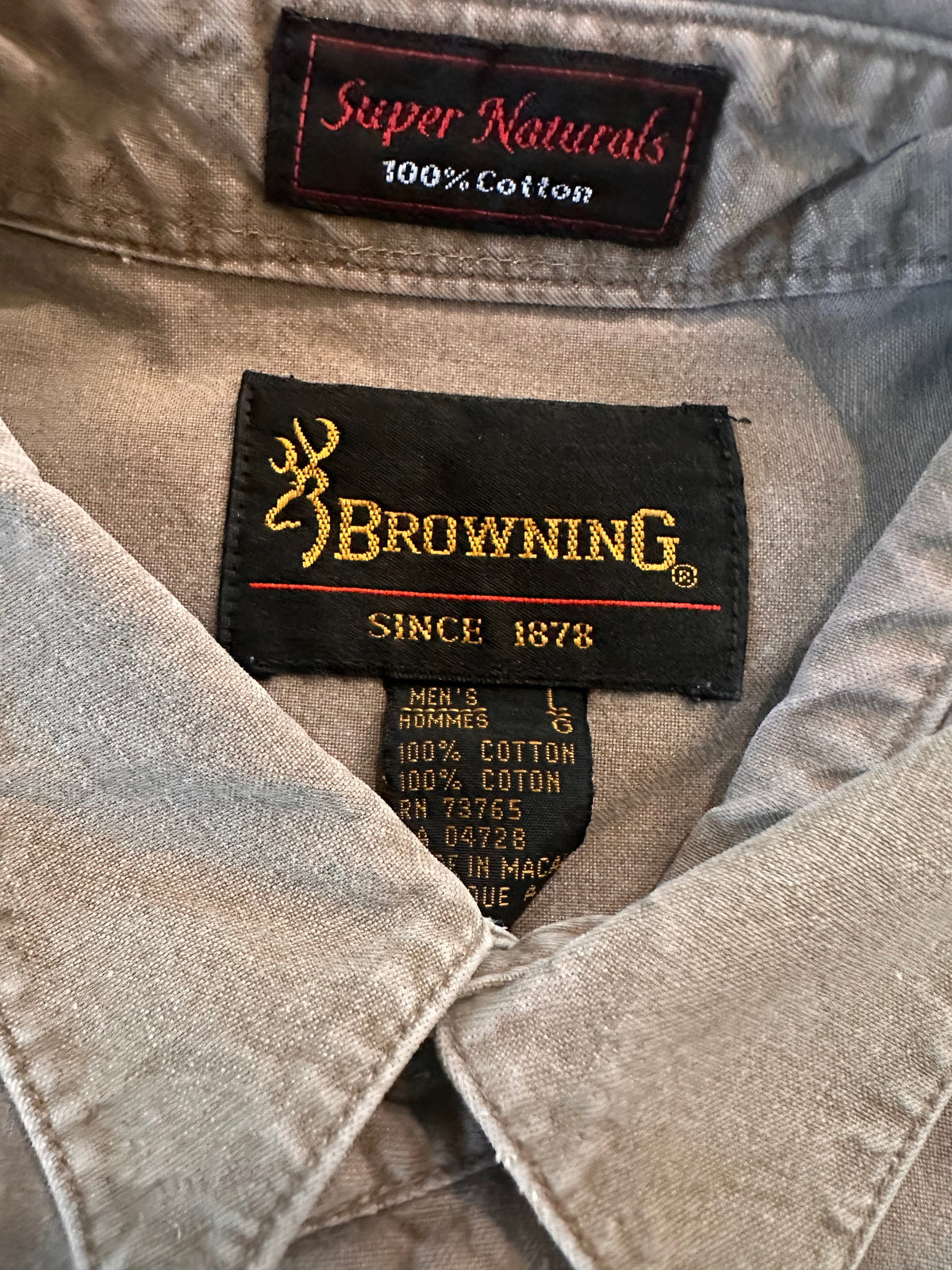 Vintage Browning Shooting Shirt (L) Embroidered Pheasant