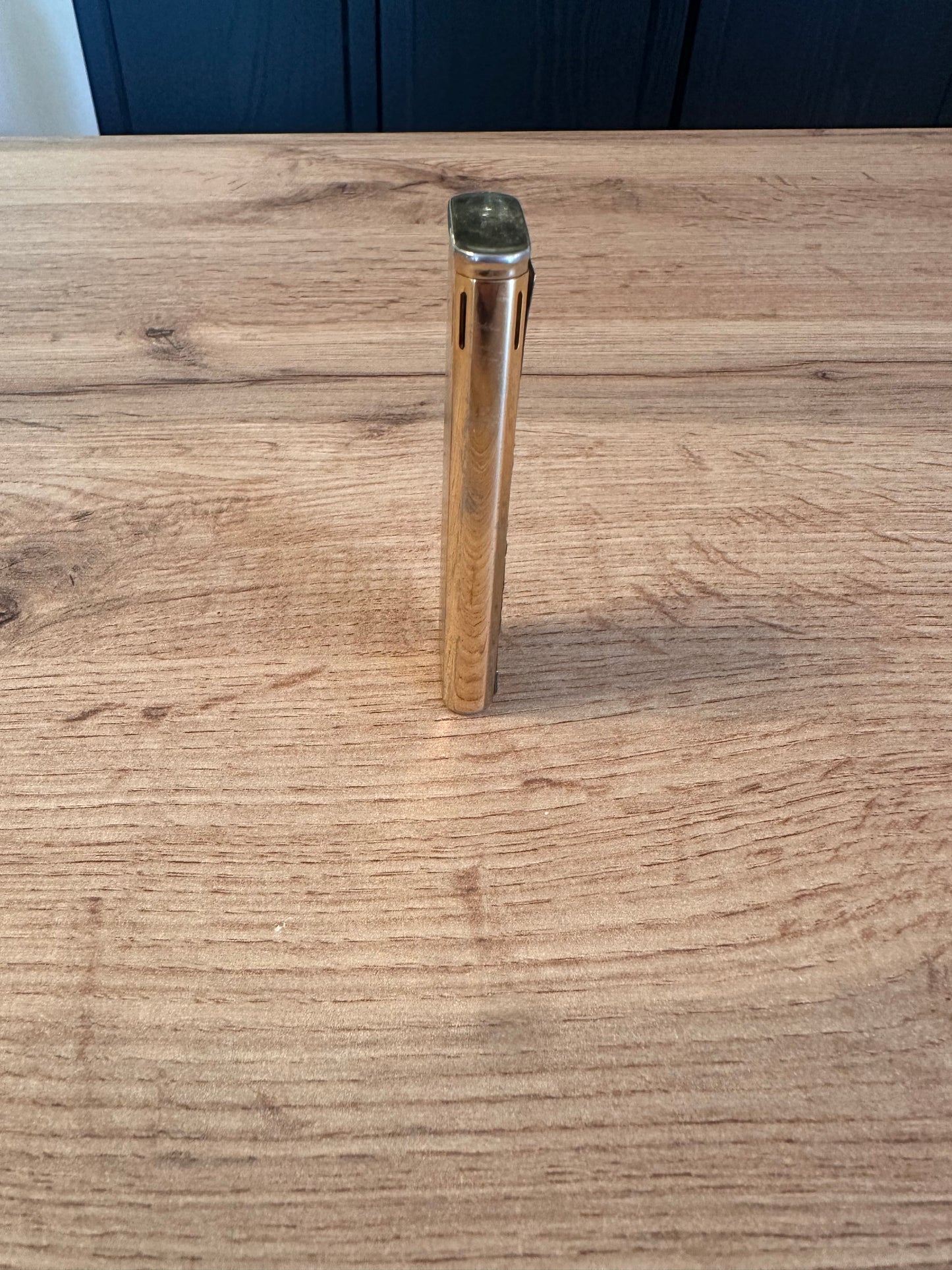 Vintage Flamex Toronado Lighter Featuring Raised Fly Fisherman 3" Gold Tone