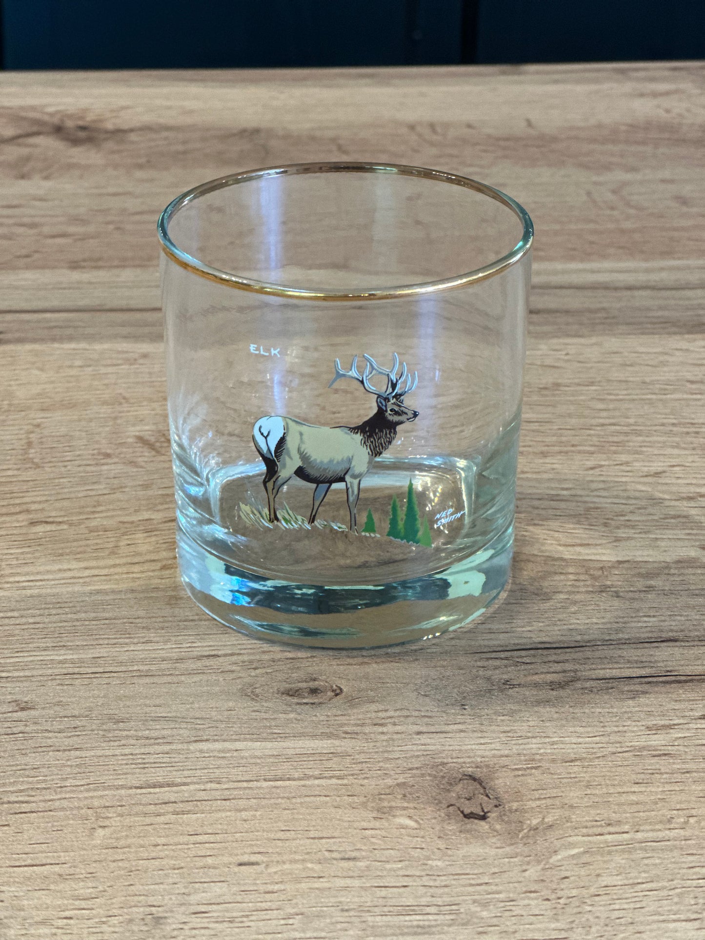 Vintage 🥃 Rare Complete Set Ned Smith “Big Game” Whiskey Glasses (Set of 8) Mint Condition