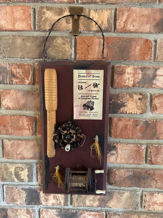 Vintage Flies and Reel Wall Decor