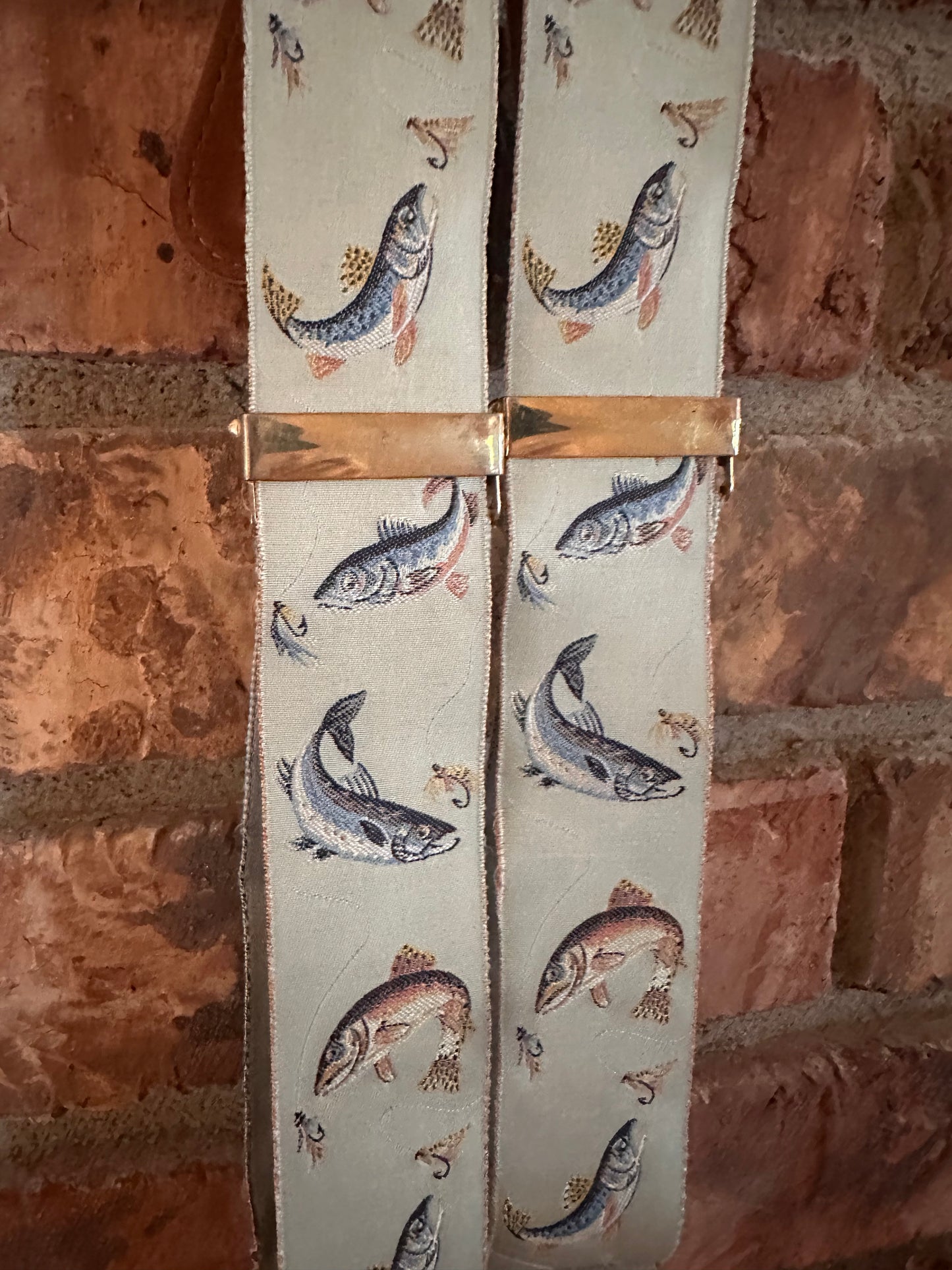 Vintage Trafalgar Silk Suspenders - Fly Fishing Trout Theme