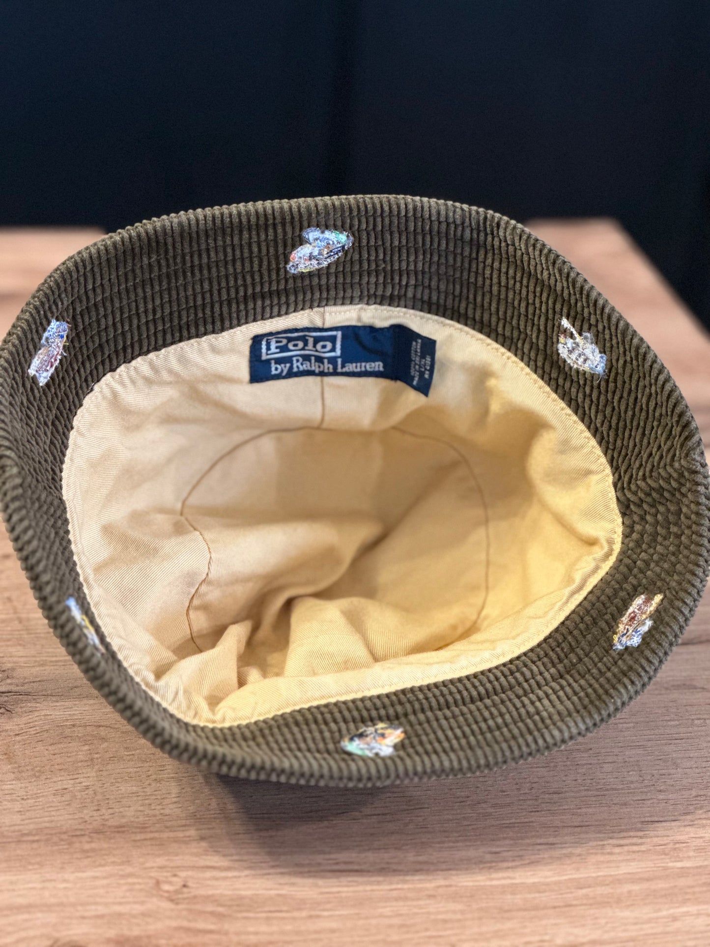 Polo Ralph Lauren Corduroy Bucket Hat (L/XL) Embroidered Flies