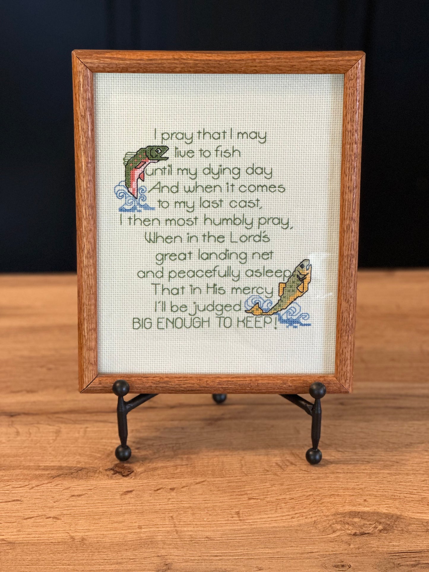 Vintage Fisherman’s Prayer Cross Stitch Frame