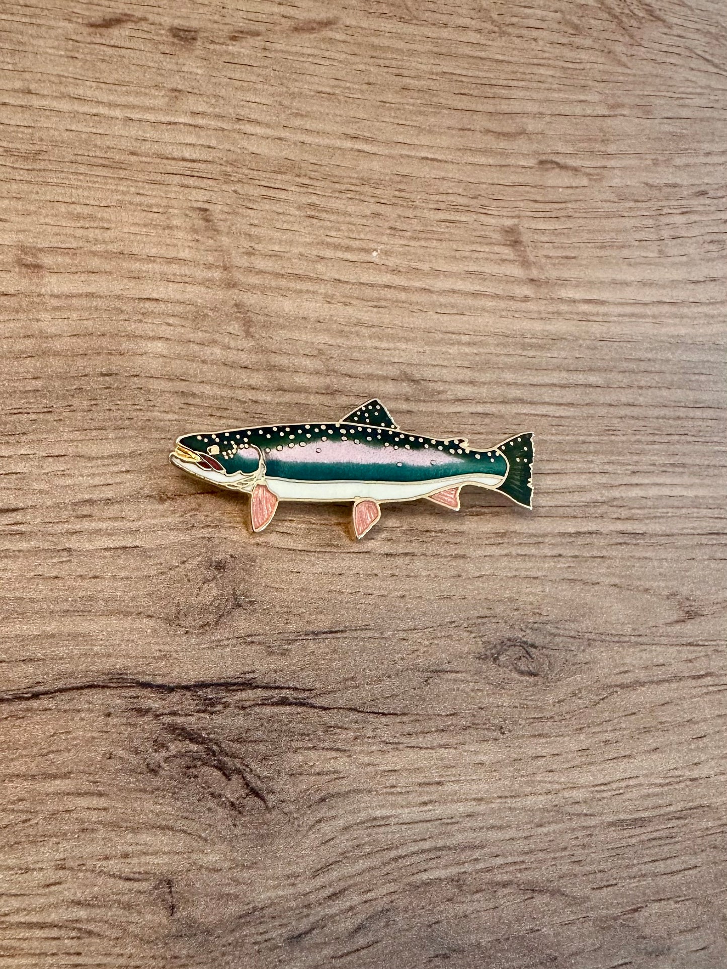 Vintage 1987 WM Spear Trout Enamel Lapel Pin