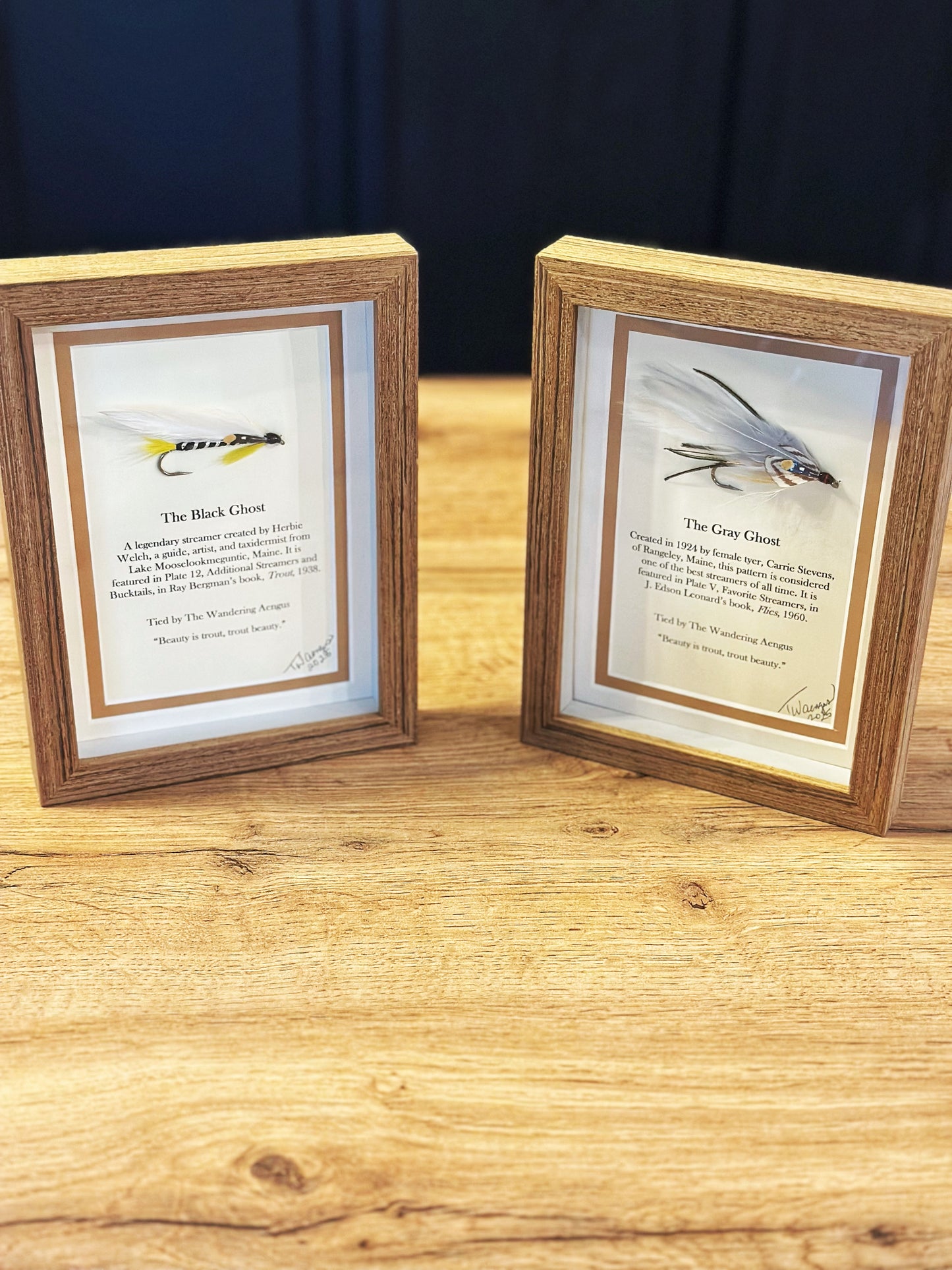 Hand Crafted Streamer Shadow Box Pair - The Gray Ghost & Black Ghost